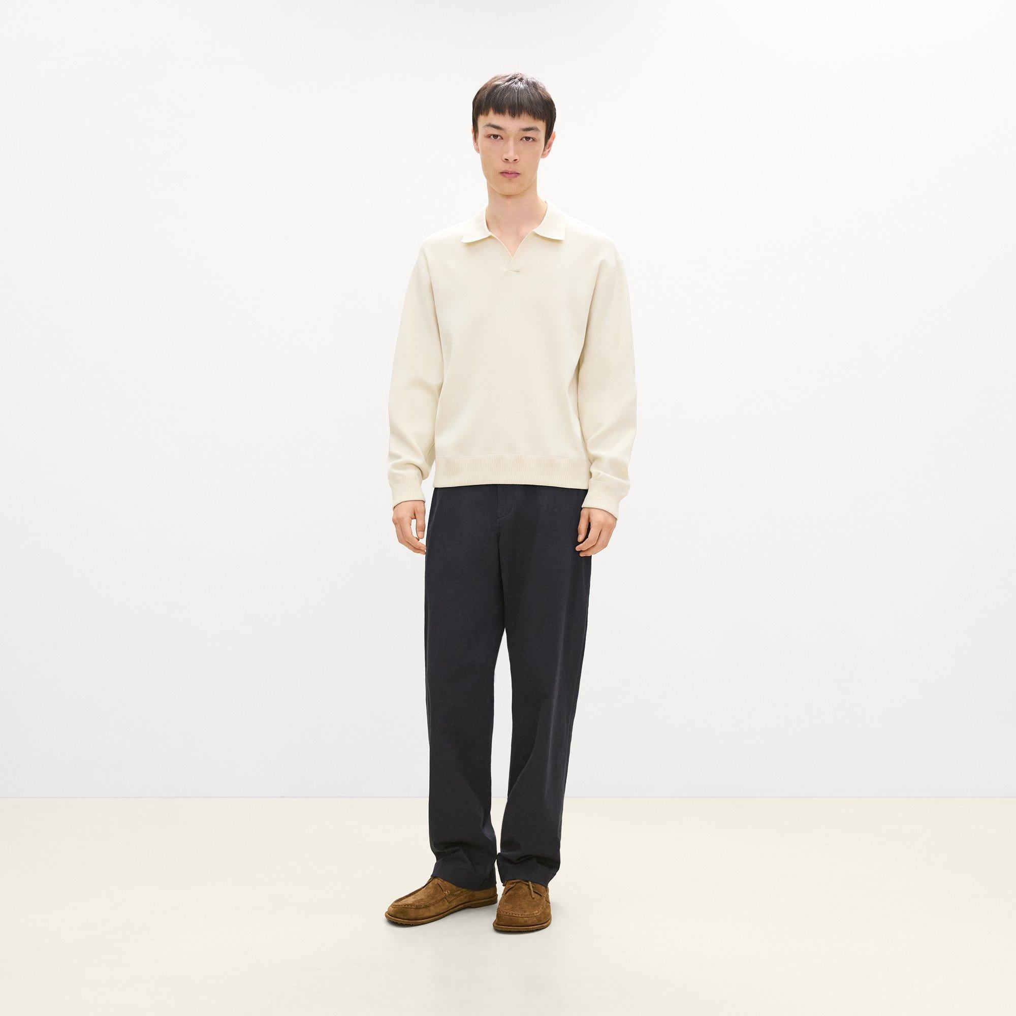 Open Collar Sweater in Light Bilen