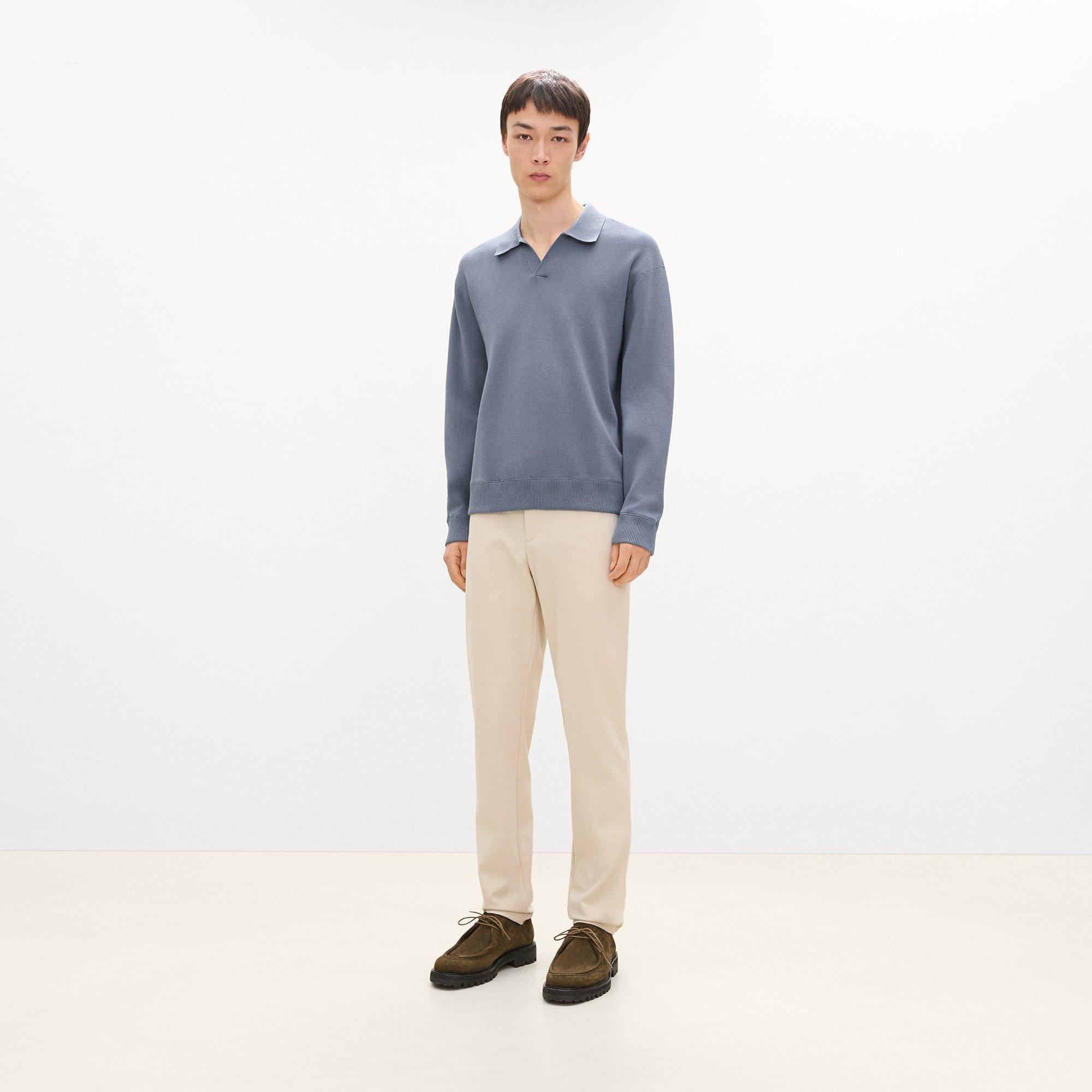 Open Collar Sweater in Light Bilen