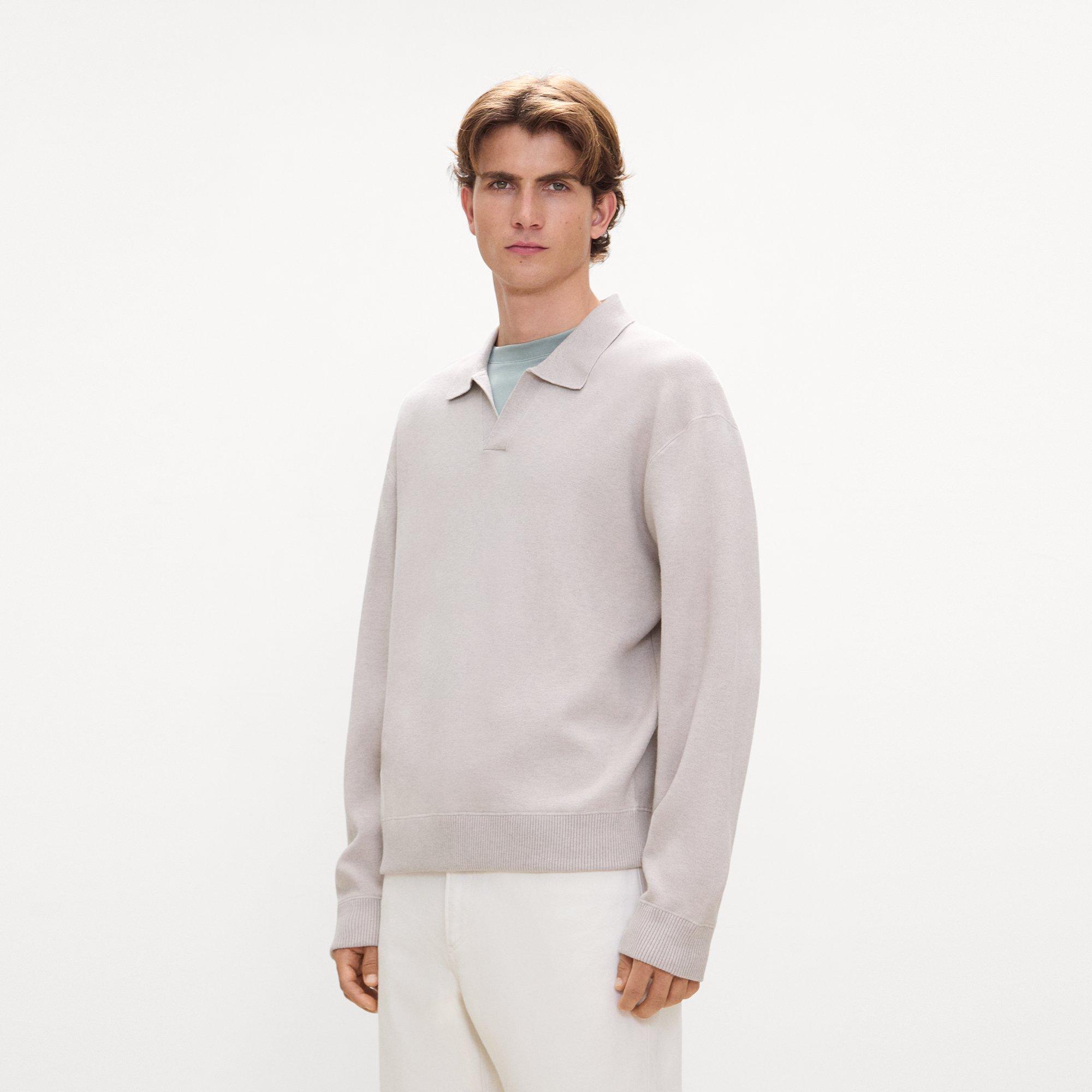 Open Collar Sweater in Light Bilen