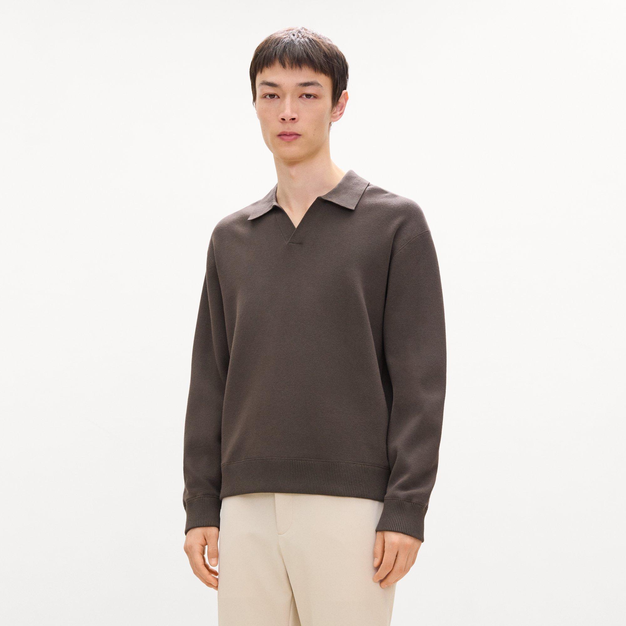 Open Collar Sweater in Light Bilen