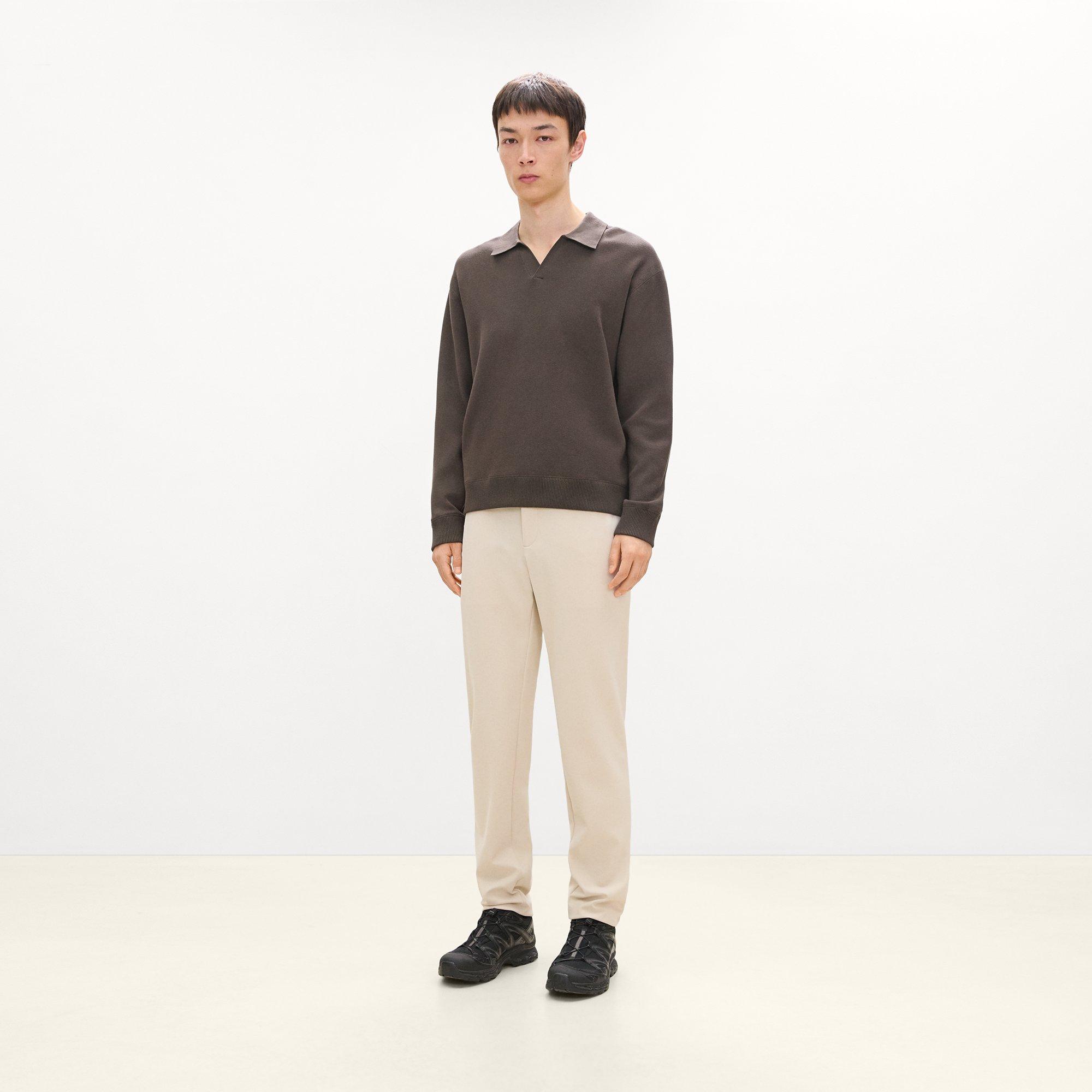 Open Collar Sweater in Light Bilen