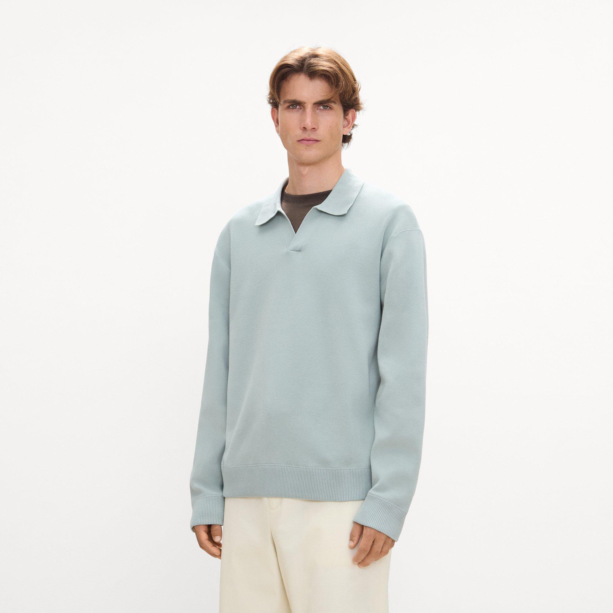 Open Collar Sweater in Light Bilen