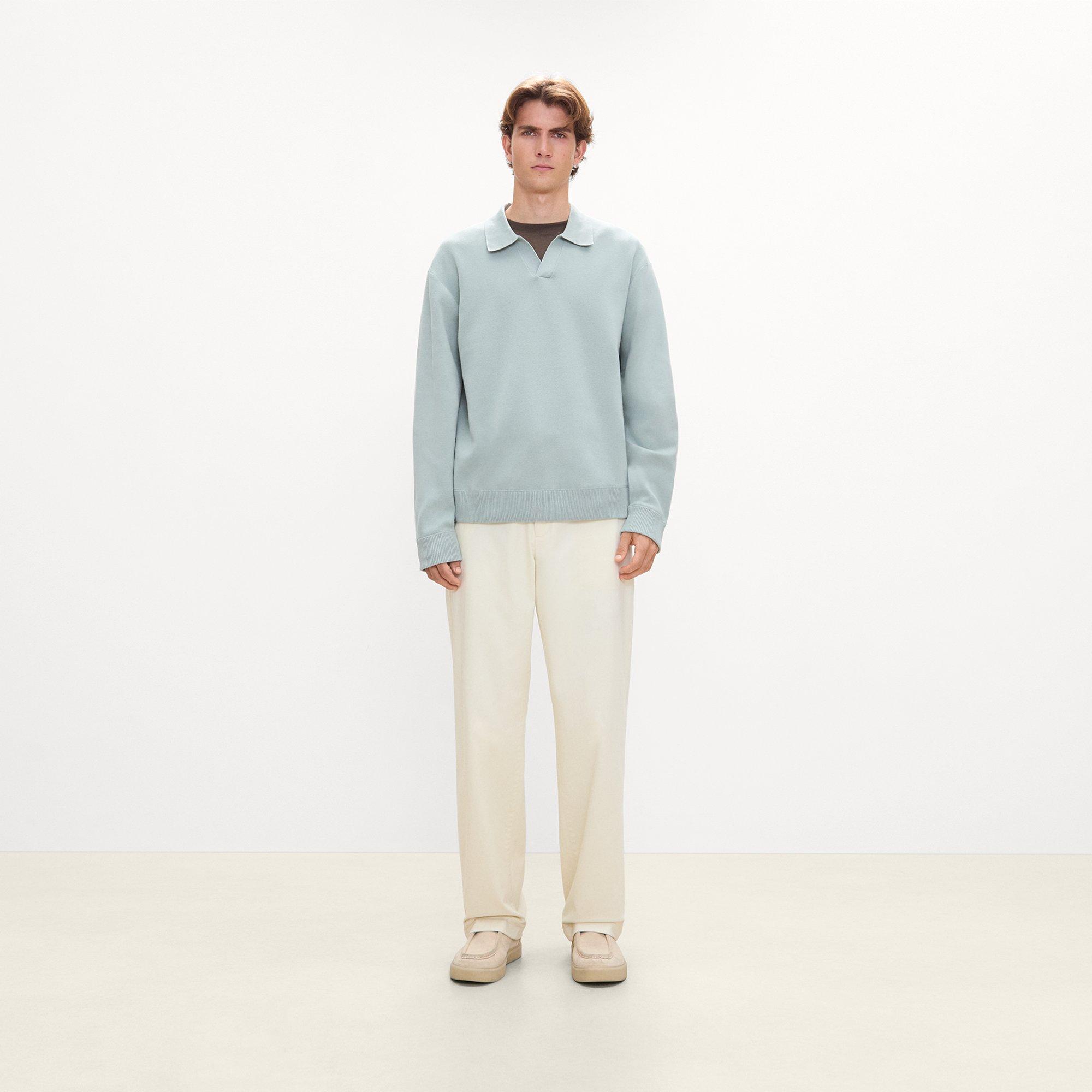 Open Collar Sweater in Light Bilen