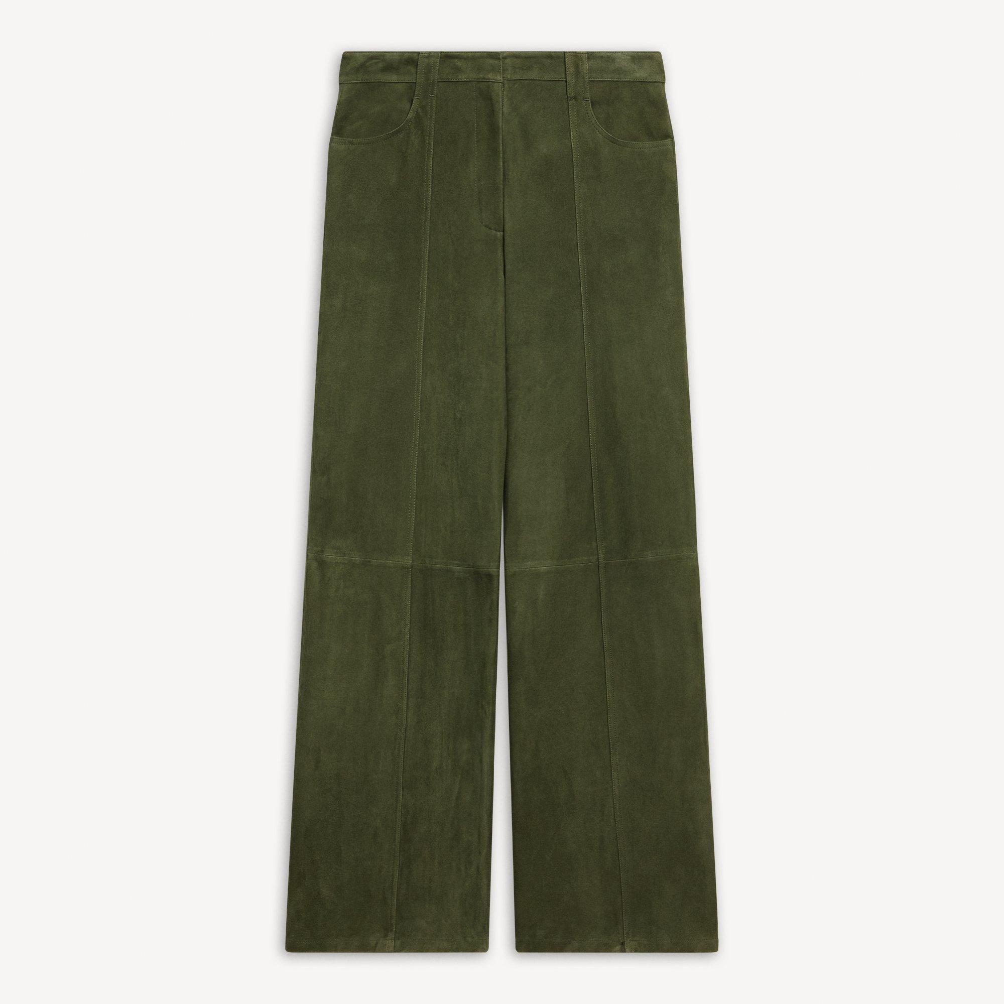 Wide-Leg Pant in Suede