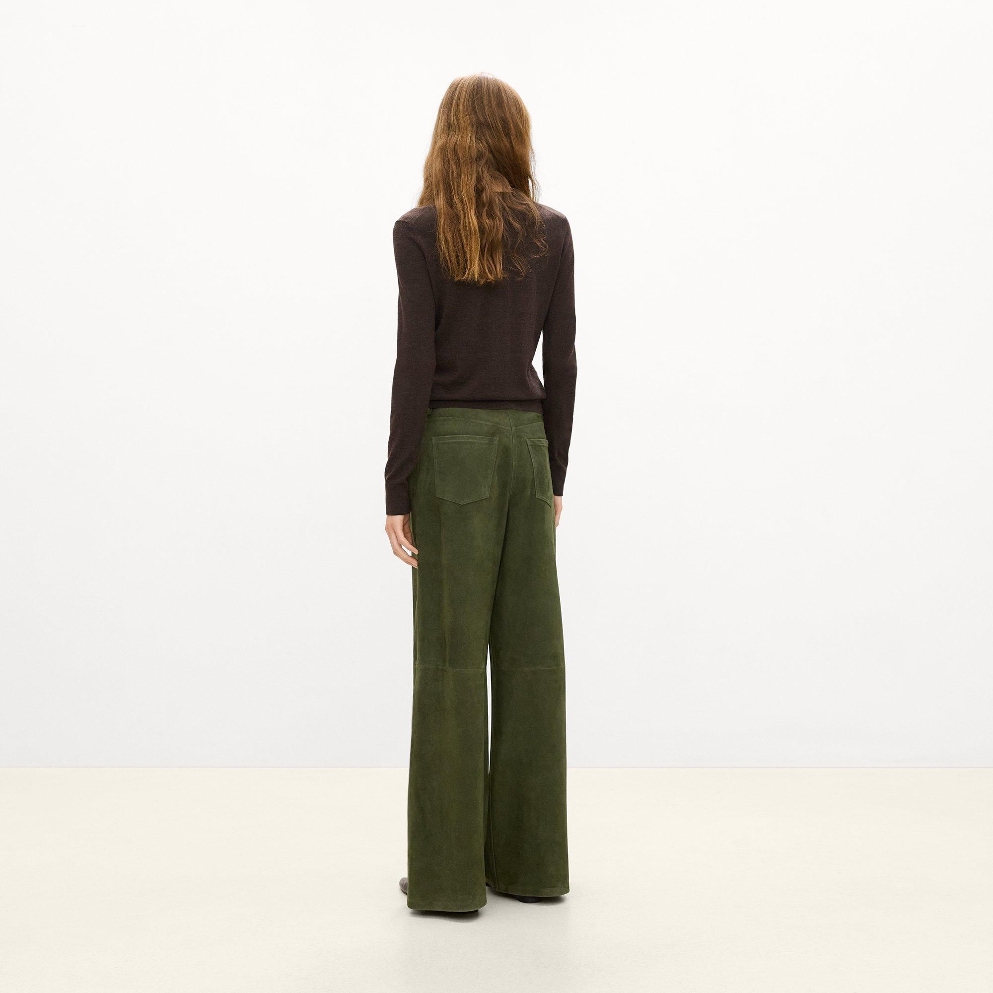 Wide-Leg Pant in Suede