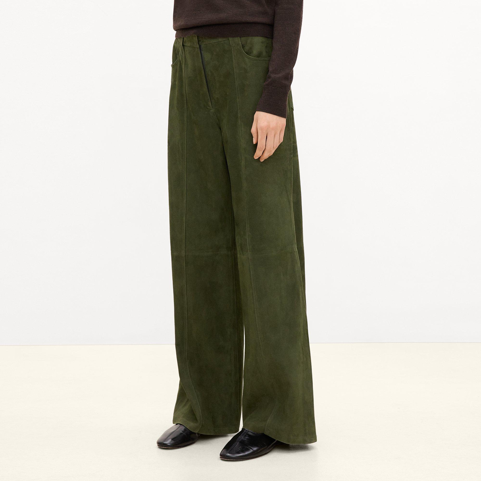 Wide-Leg Pant in Suede