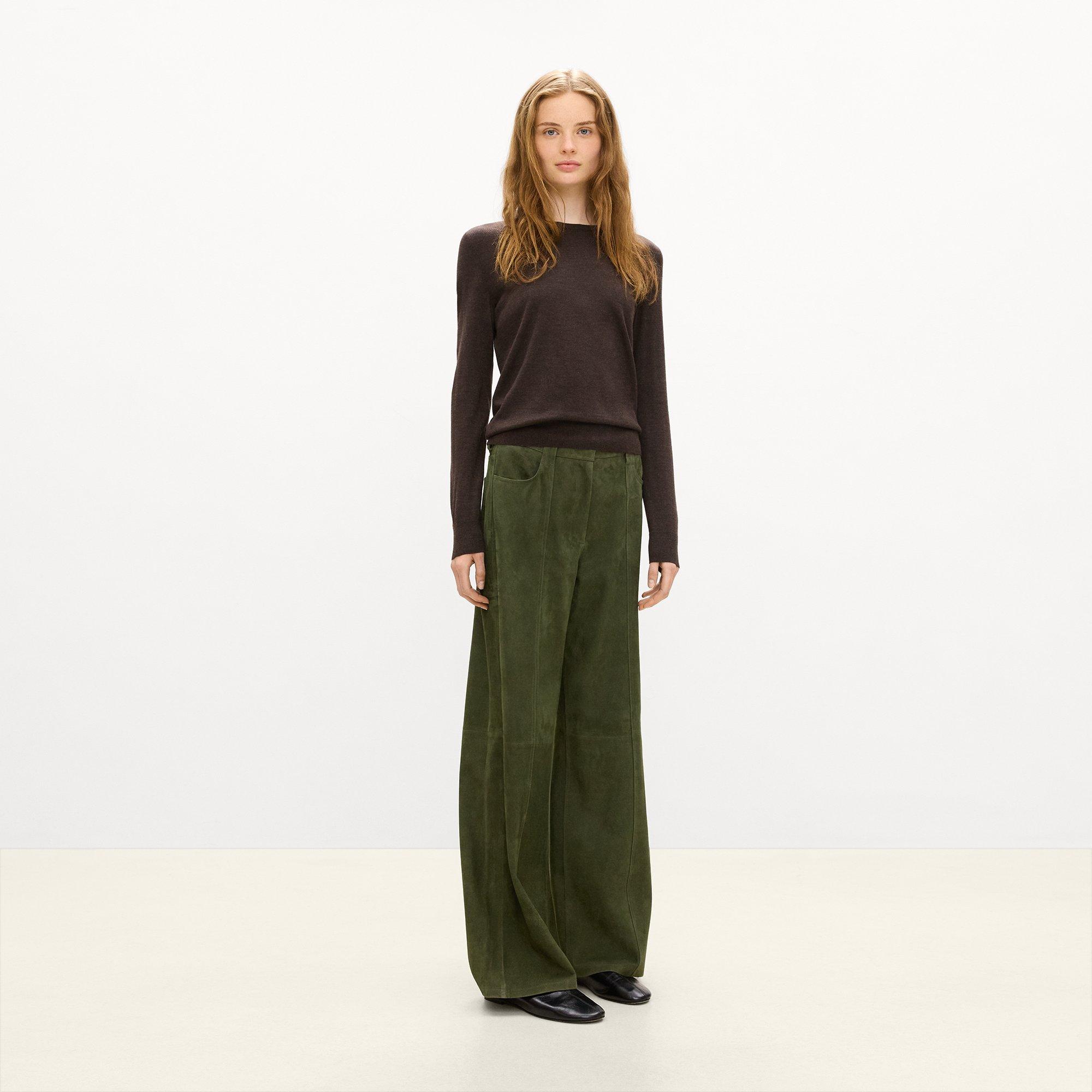 Wide-Leg Pant in Suede