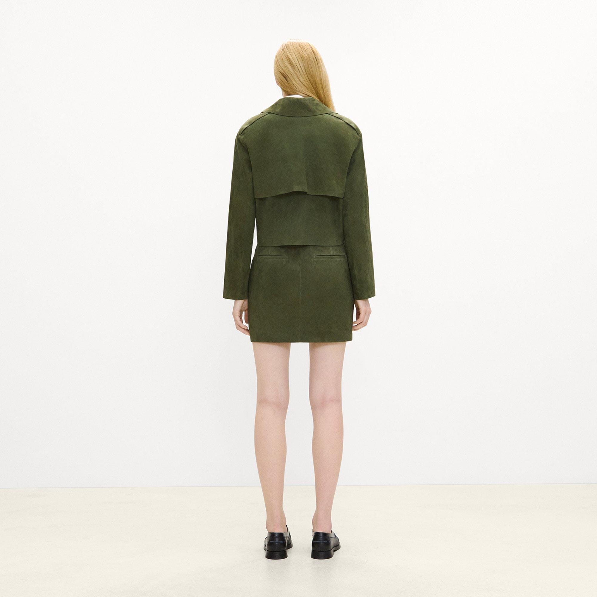 Mini Trouser Skirt in Suede