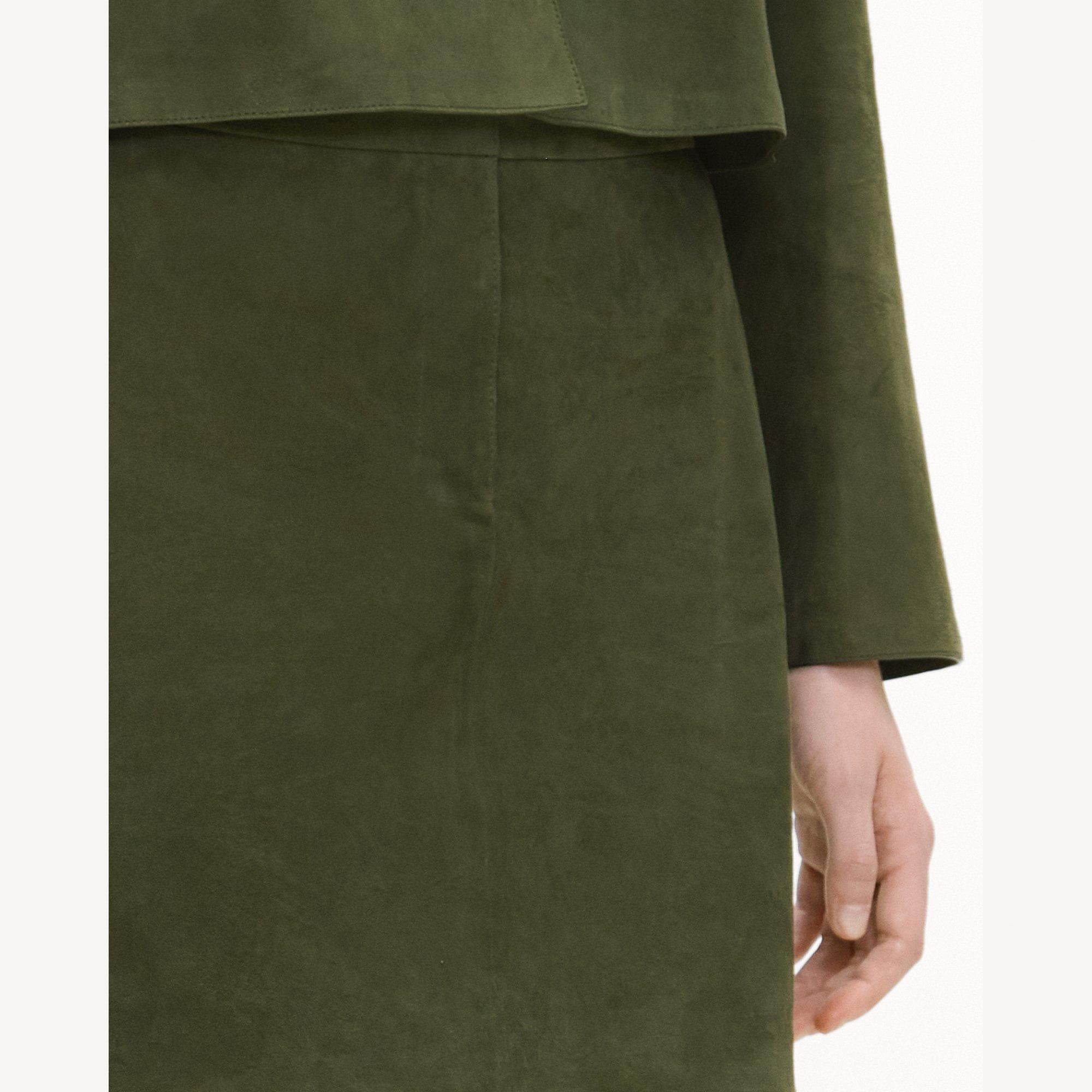 Mini Trouser Skirt in Suede