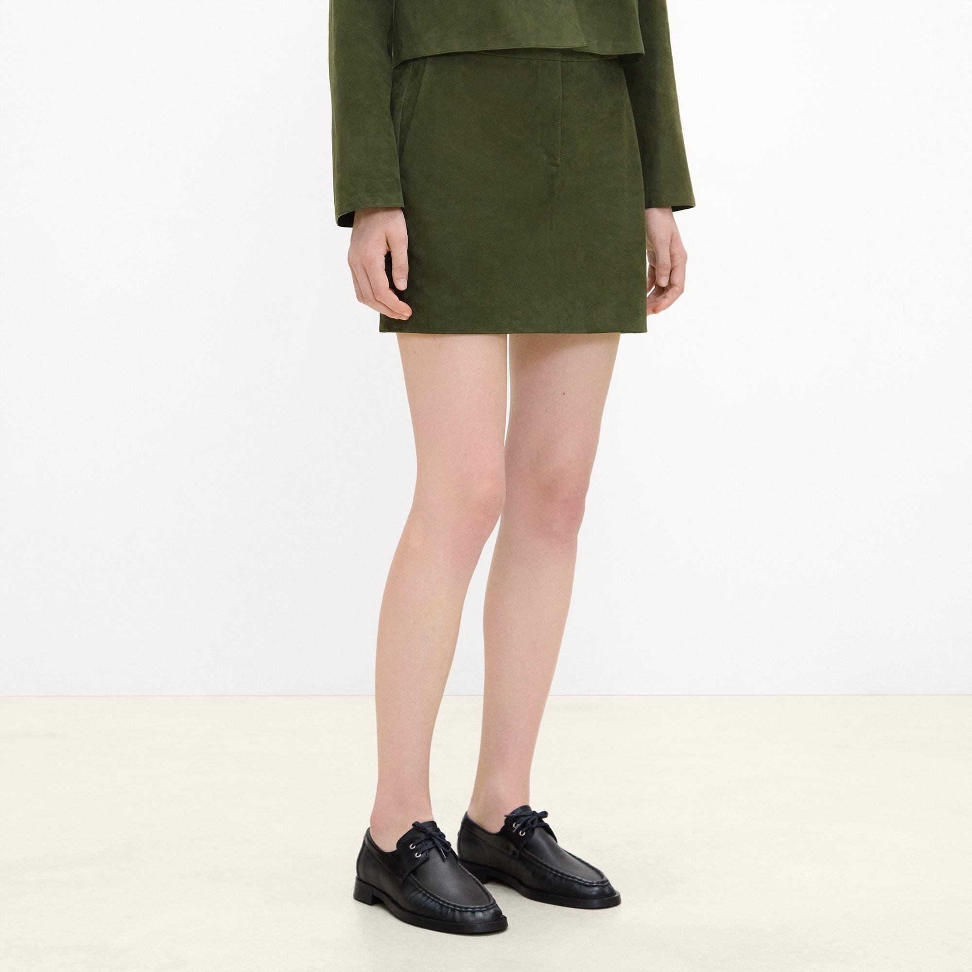 Mini Trouser Skirt in Suede