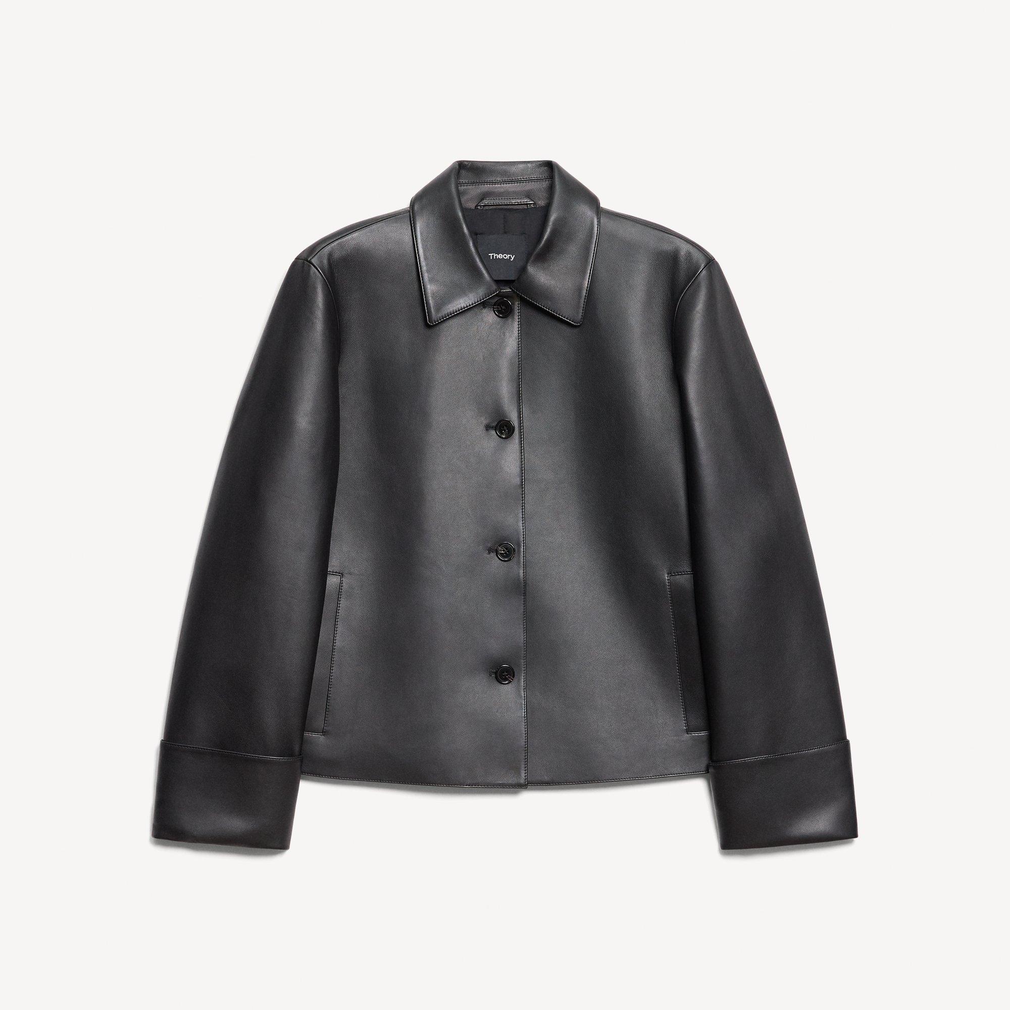 Boxy Cuff Jacket in Leather