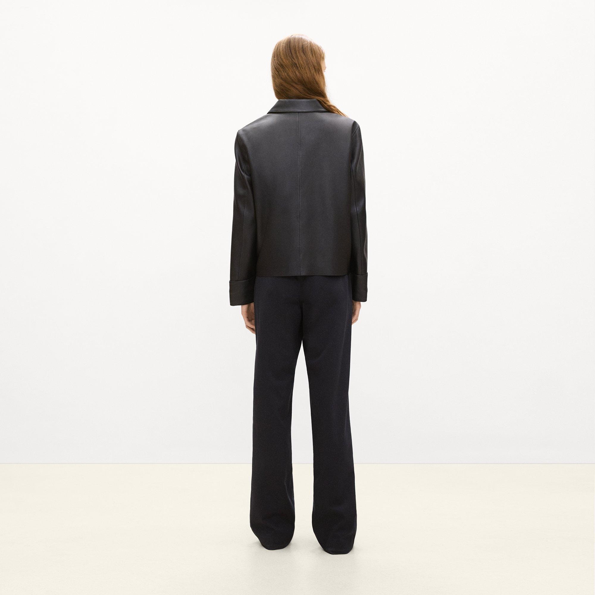Boxy Cuff Jacket in Leather