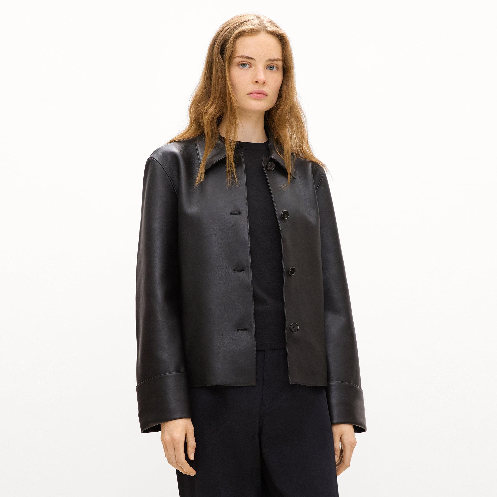 Boxy Cuff Jacket in Leather