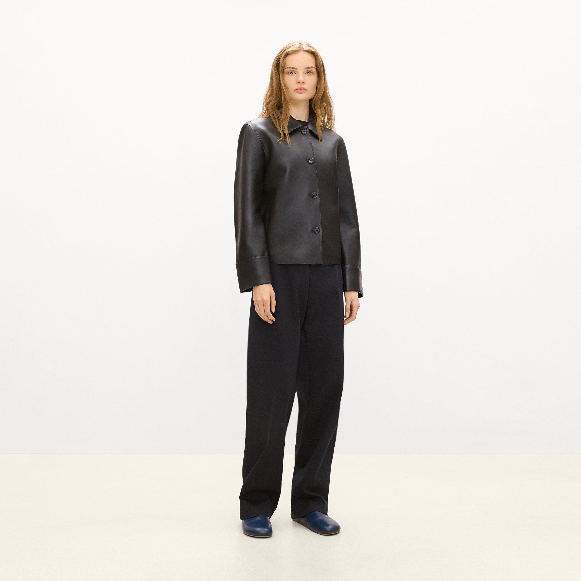 Boxy Cuff Jacket in Leather