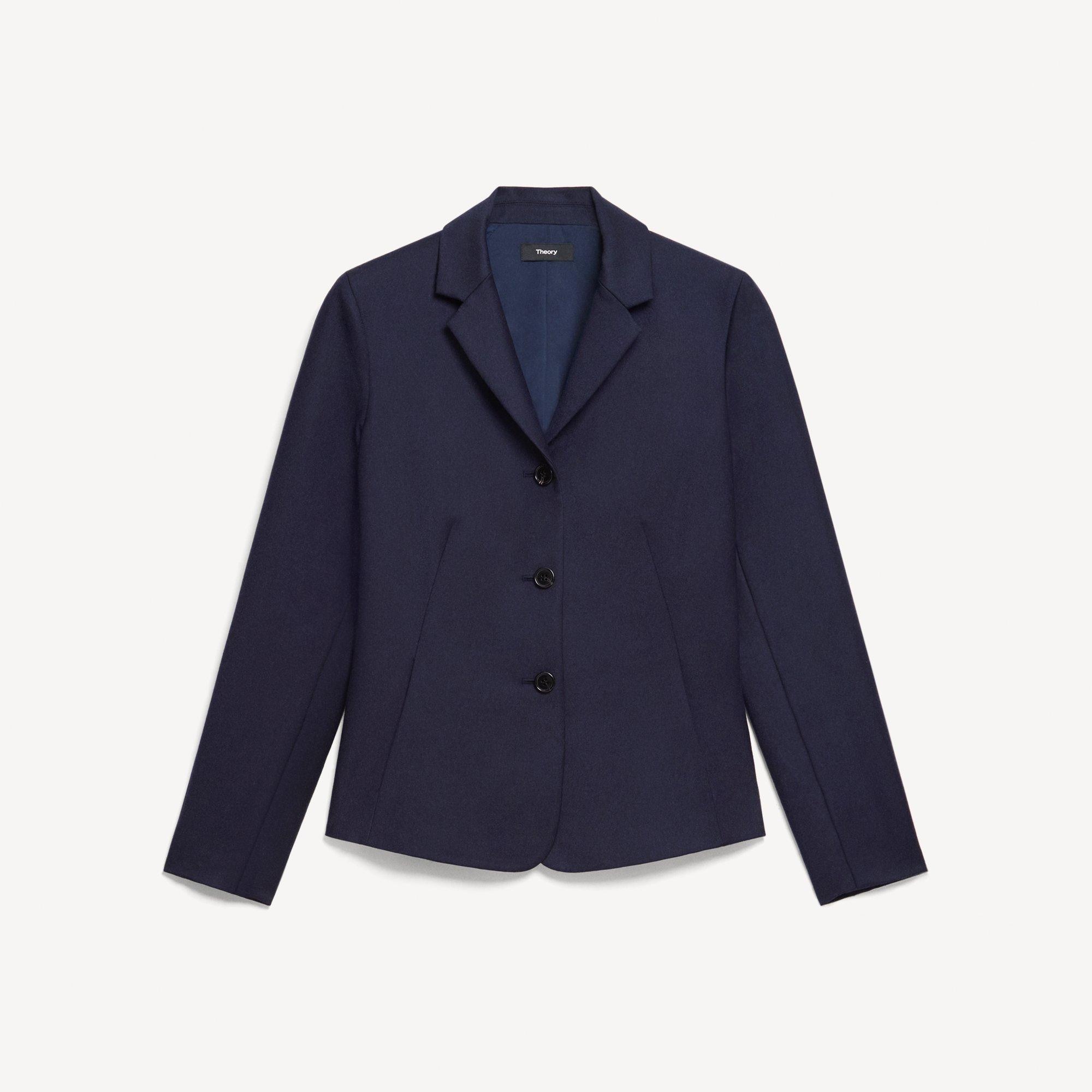 Fitted Three-Button Blazer in Sleek Flannel