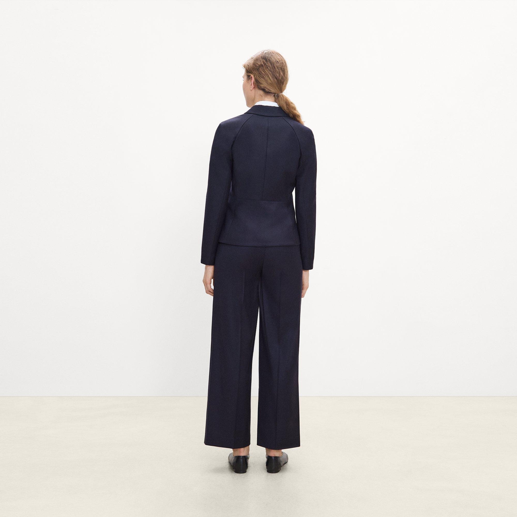 Fitted Three-Button Blazer in Sleek Flannel
