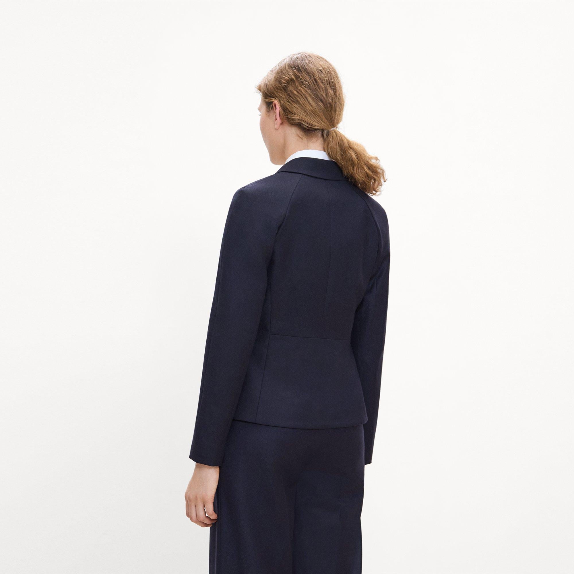 Fitted Three-Button Blazer in Sleek Flannel