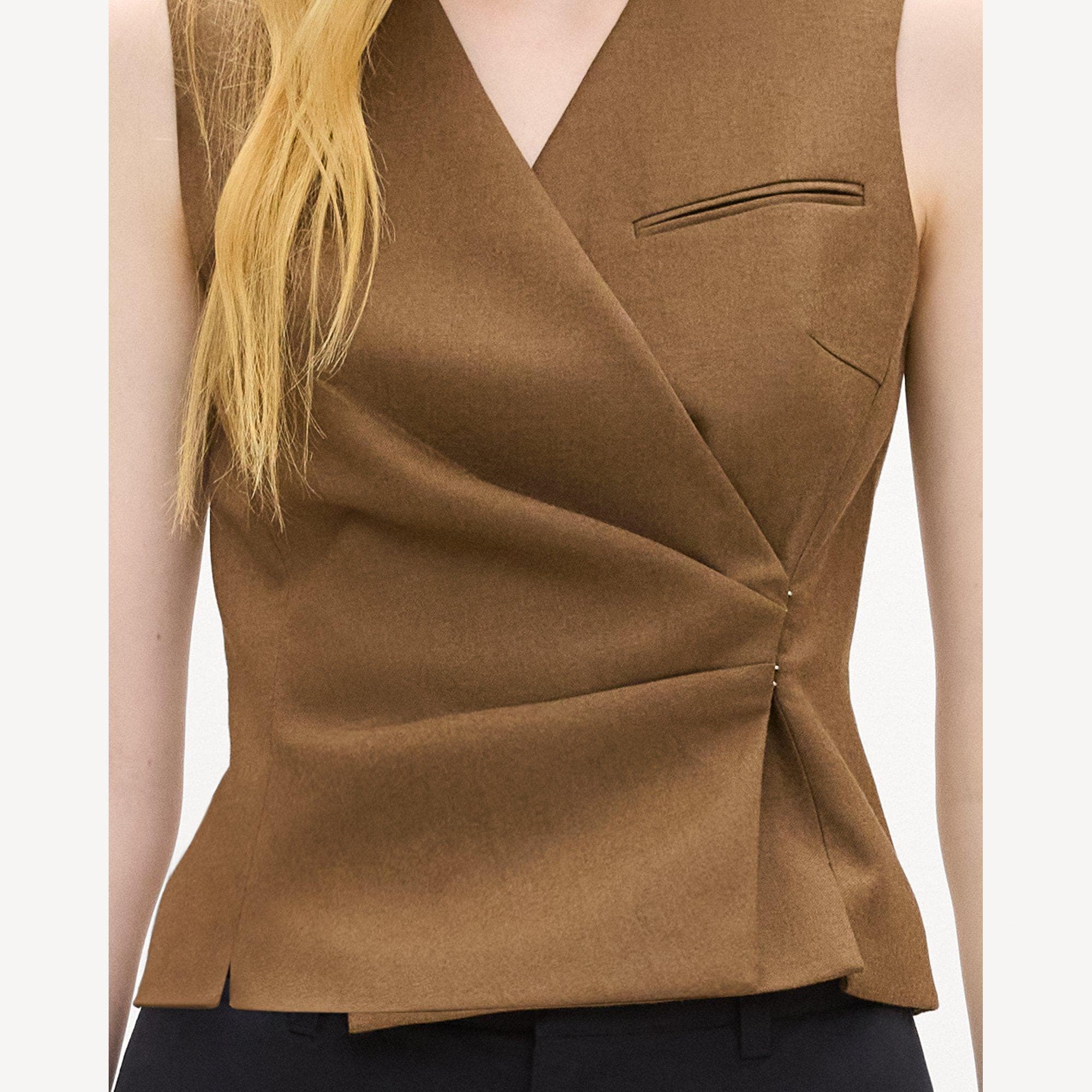 Wrap Vest in Sleek Flannel