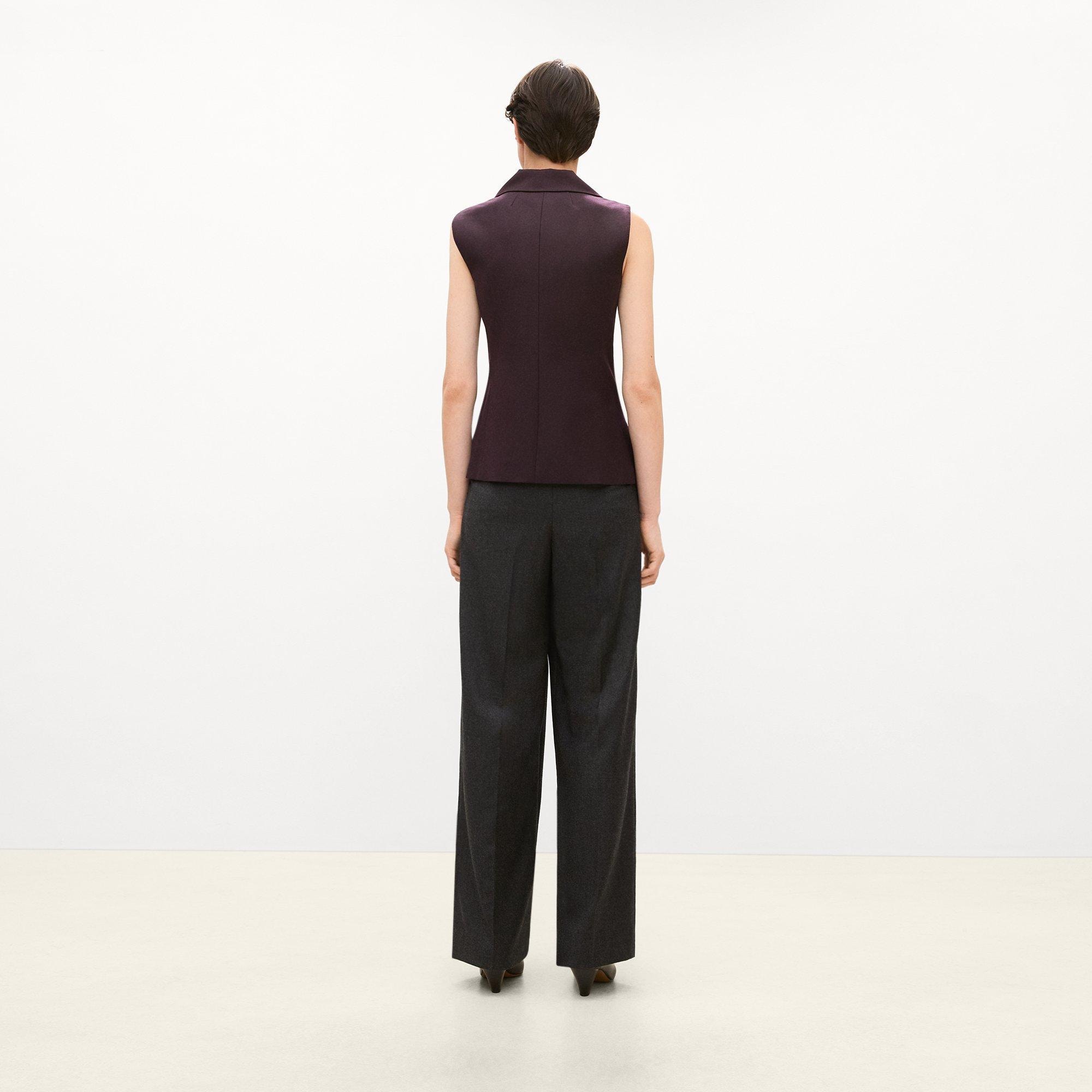 Slim Three-Button Vest in Sleek Flannel