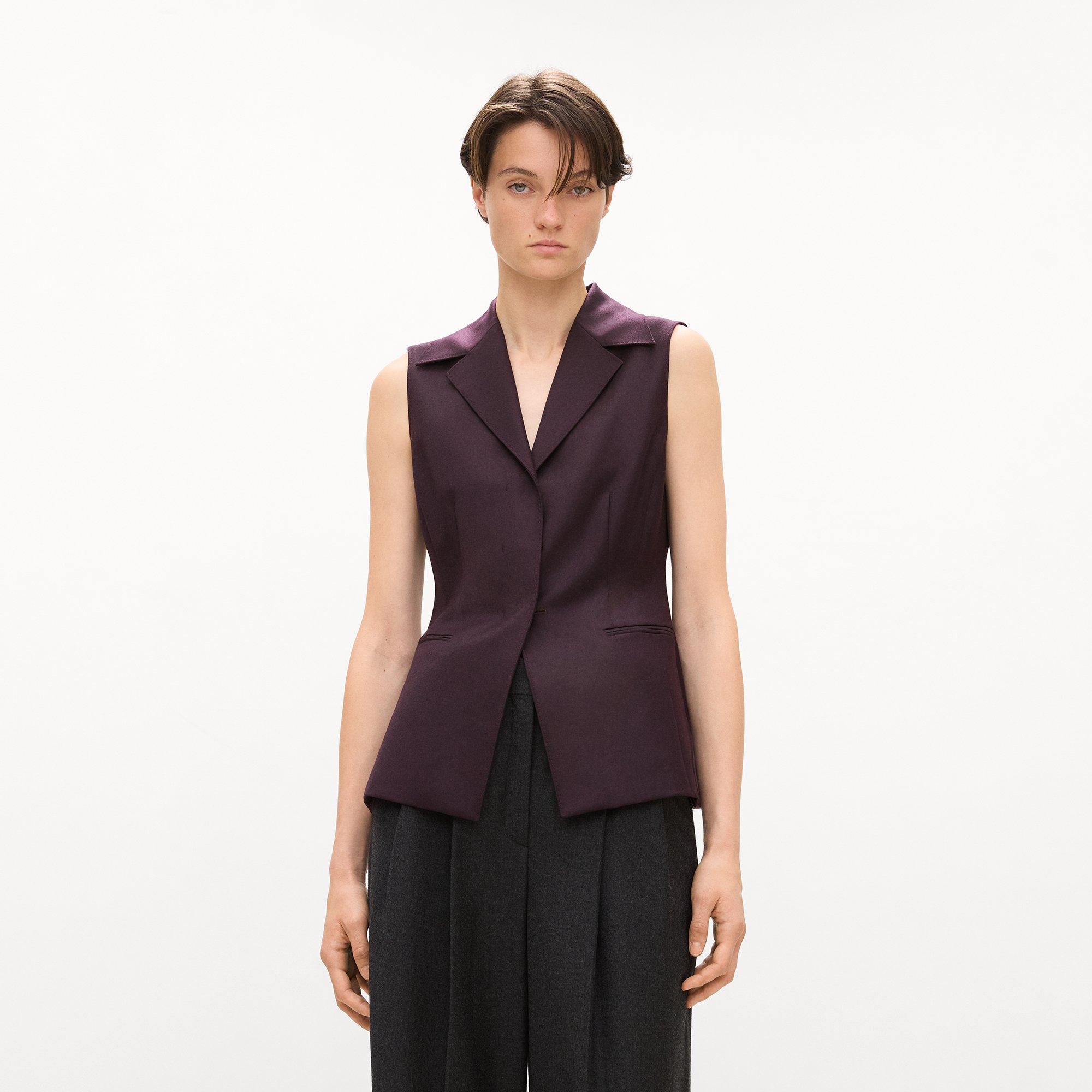 Slim Three-Button Vest in Sleek Flannel