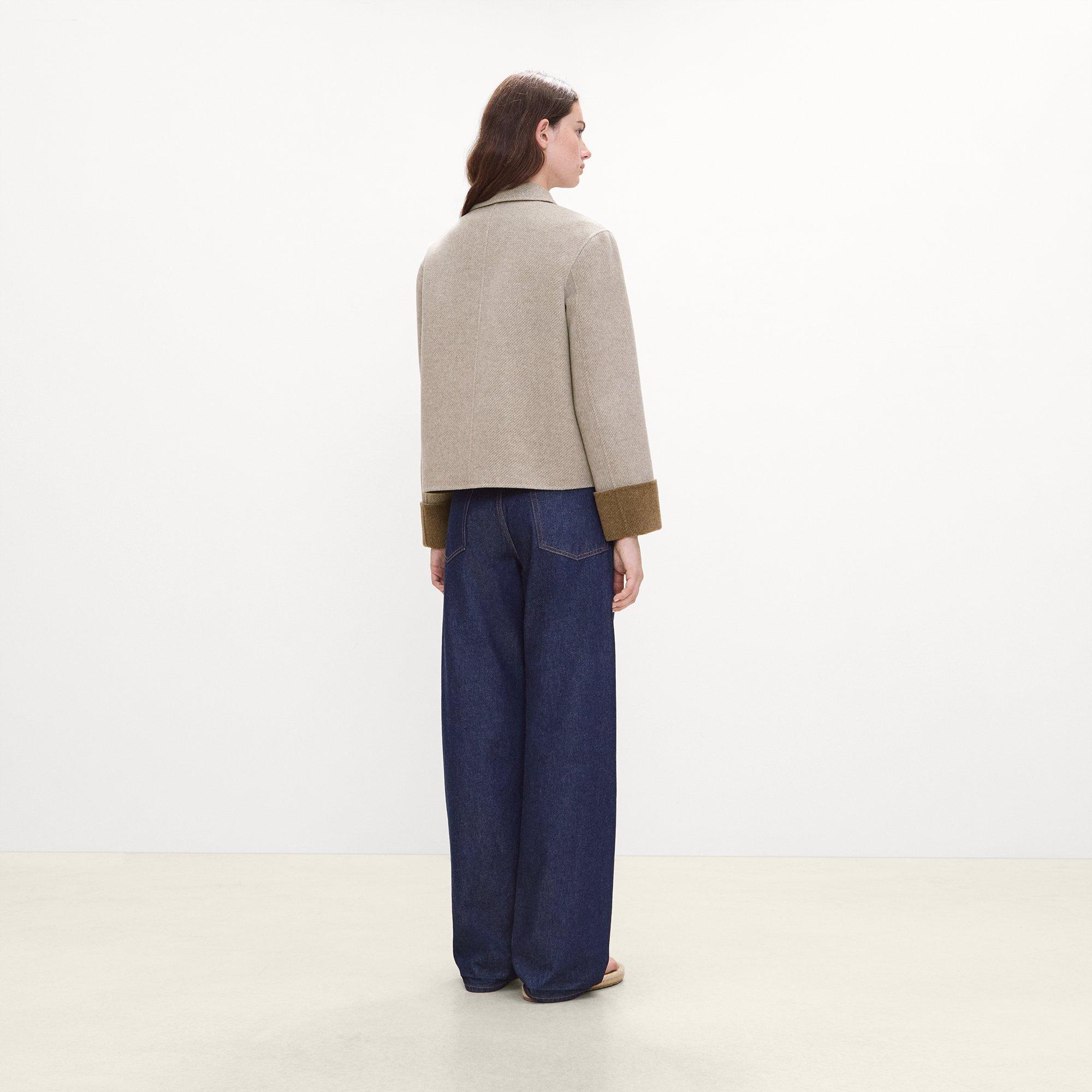 Boxy Cuff Jacket in Double-Face Wool Twill