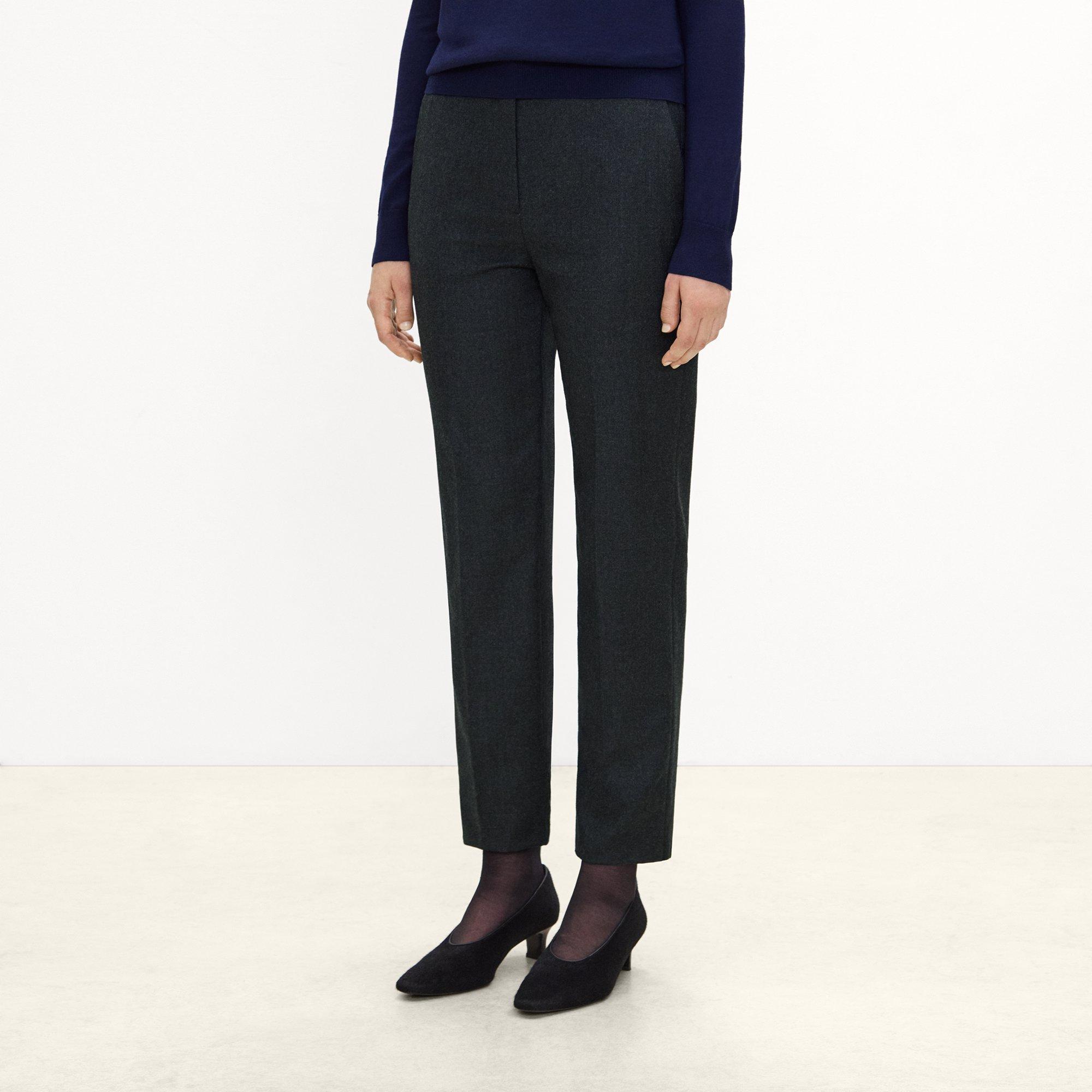 Marcee Cropped Pull-On Pant in Sleek Flannel