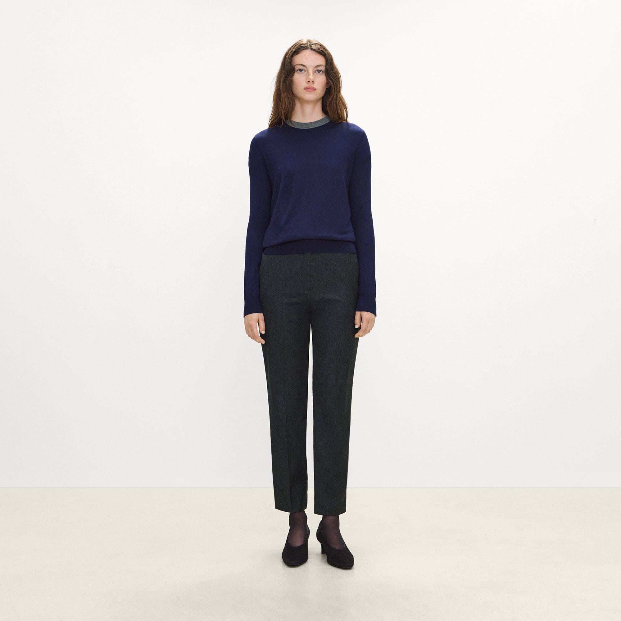 Marcee Cropped Pull-On Pant in Sleek Flannel