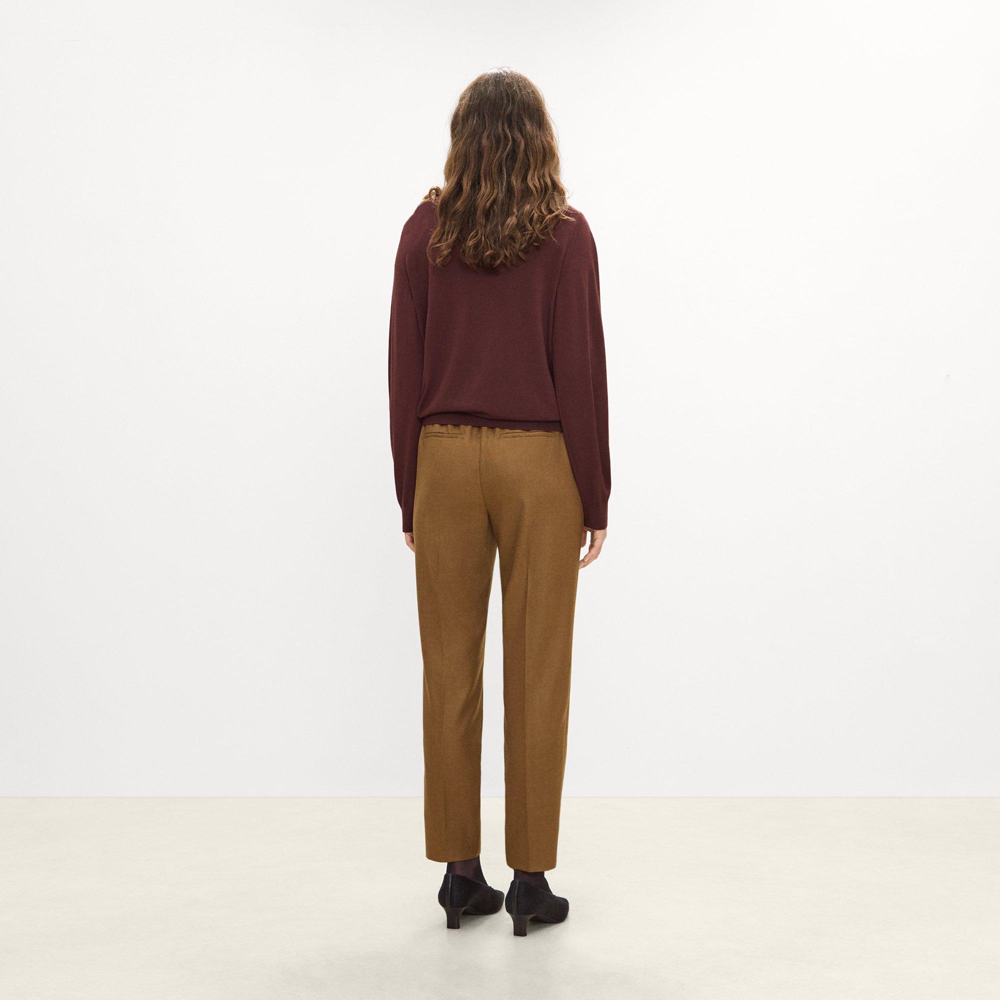 Marcee Cropped Pull-On Pant in Sleek Flannel