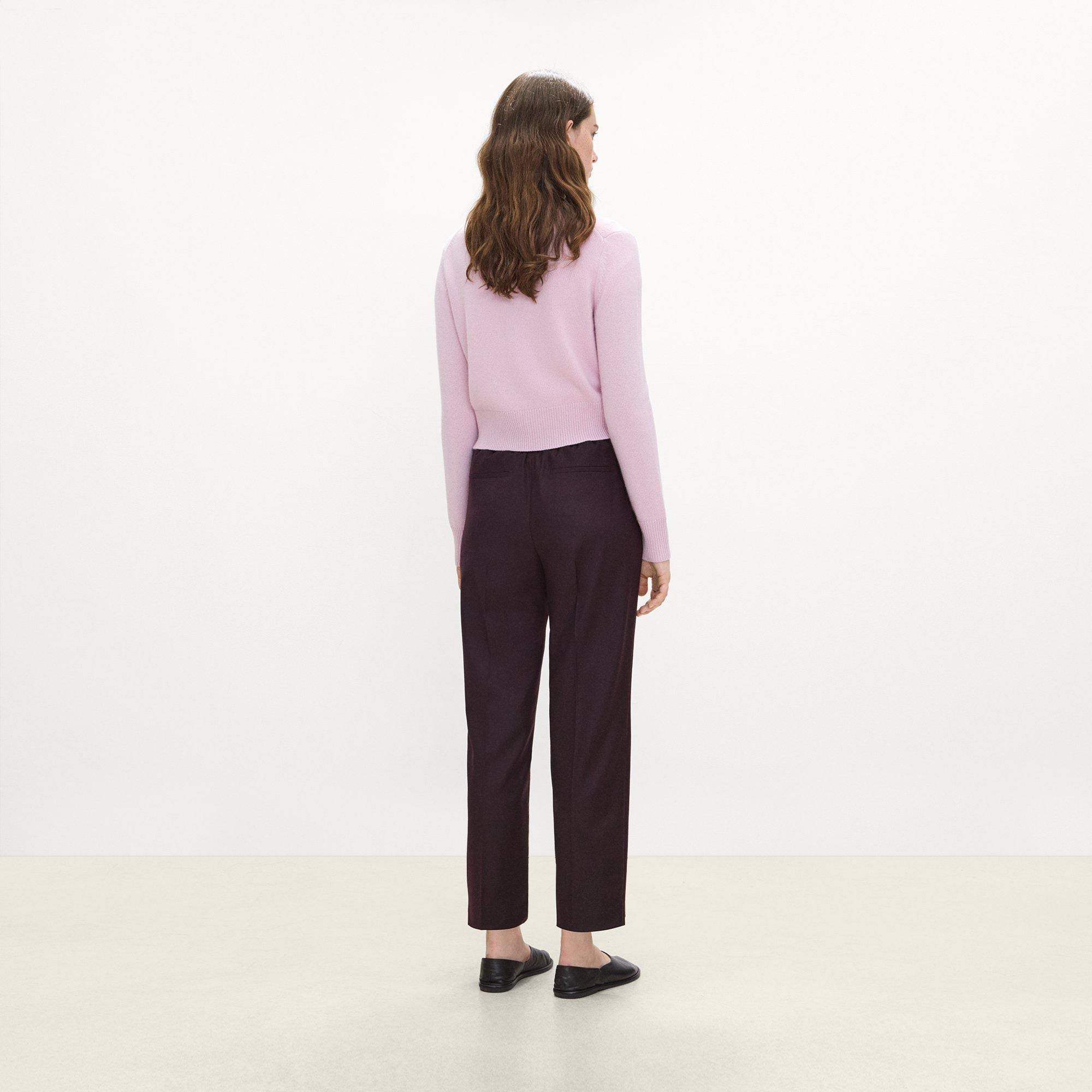 Marcee Cropped Pull-On Pant in Sleek Flannel