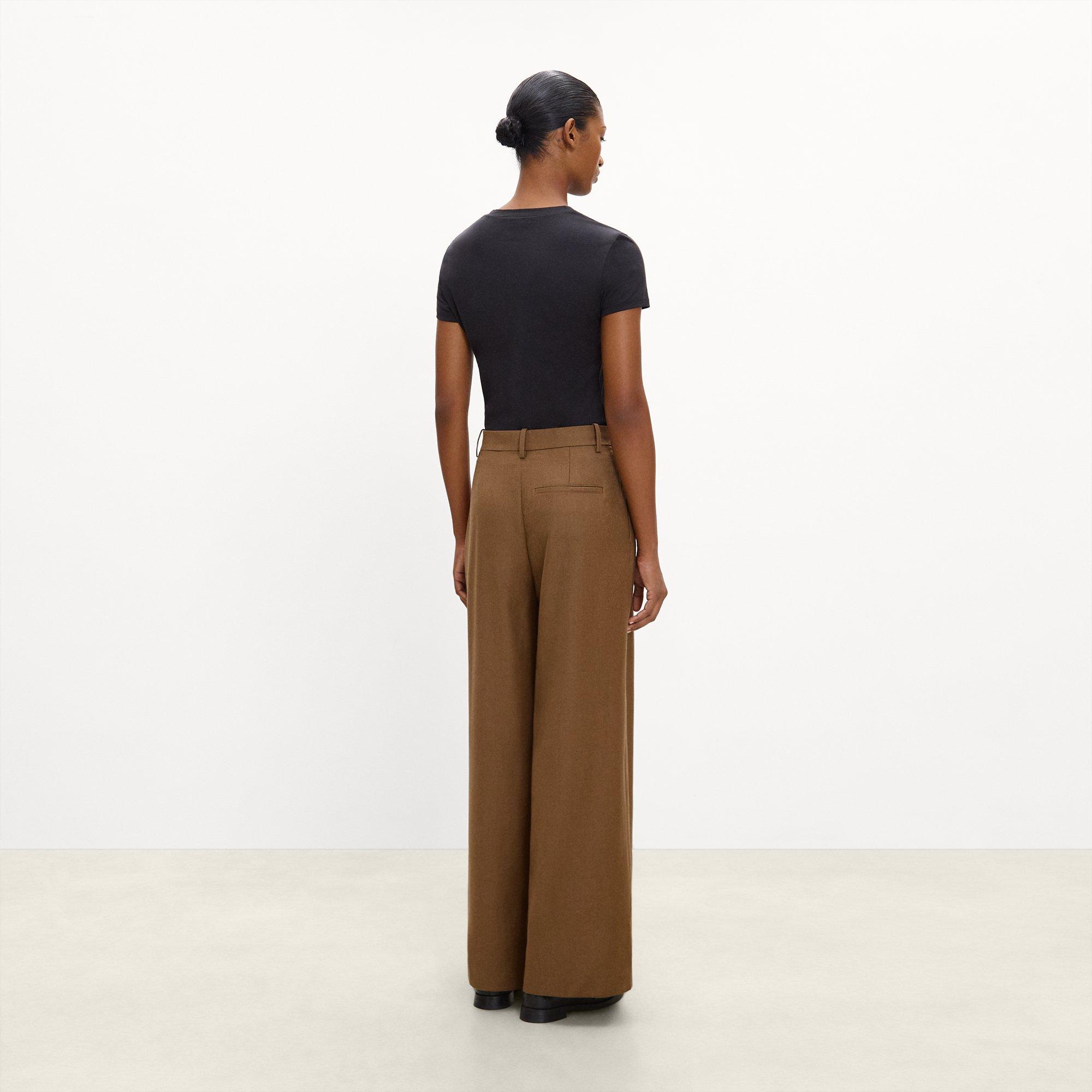 Pleated Wide-Leg Pant, 30&rsquo;&rsquo; in Sleek Flannel