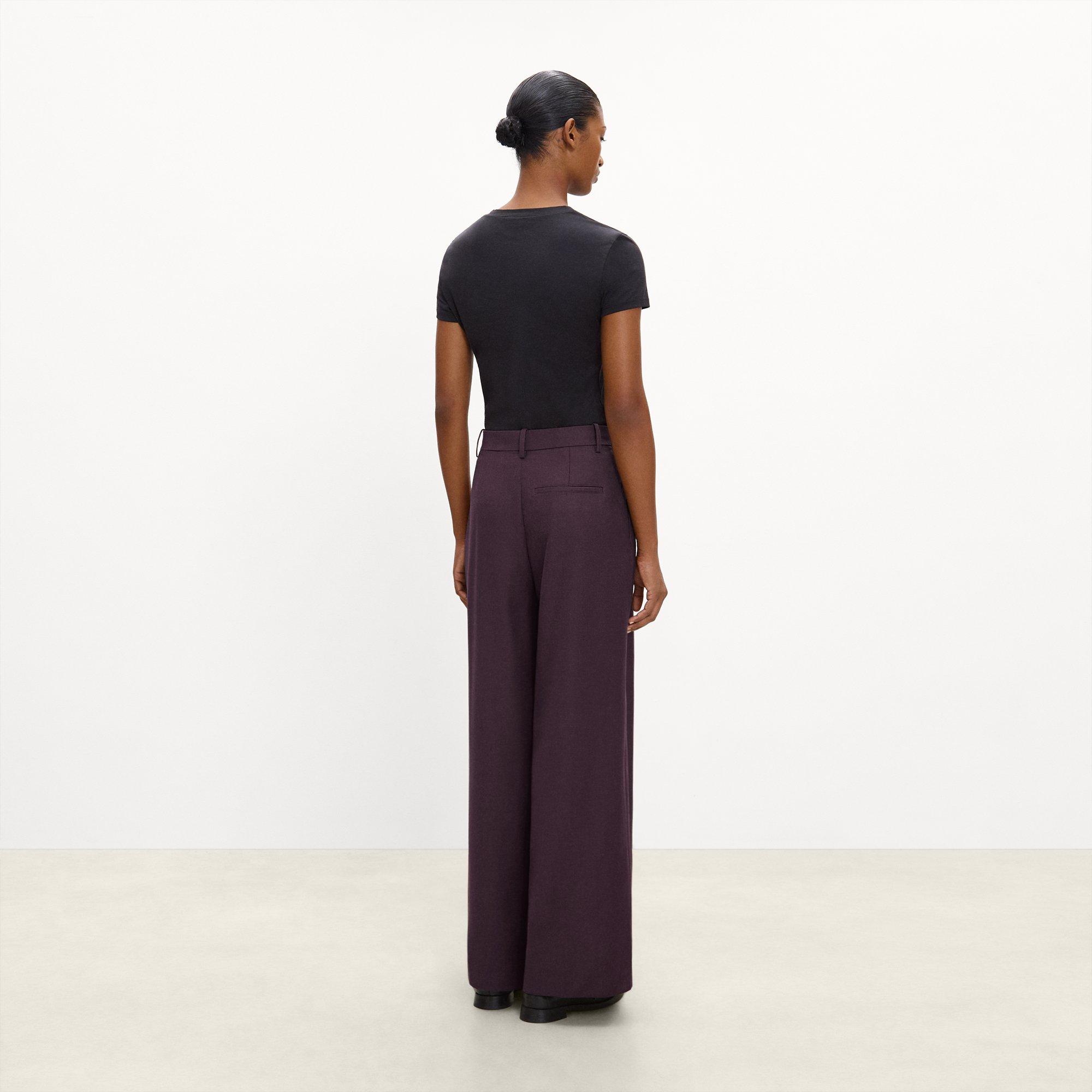 Pleated Wide-Leg Pant, 30&rsquo;&rsquo; in Sleek Flannel