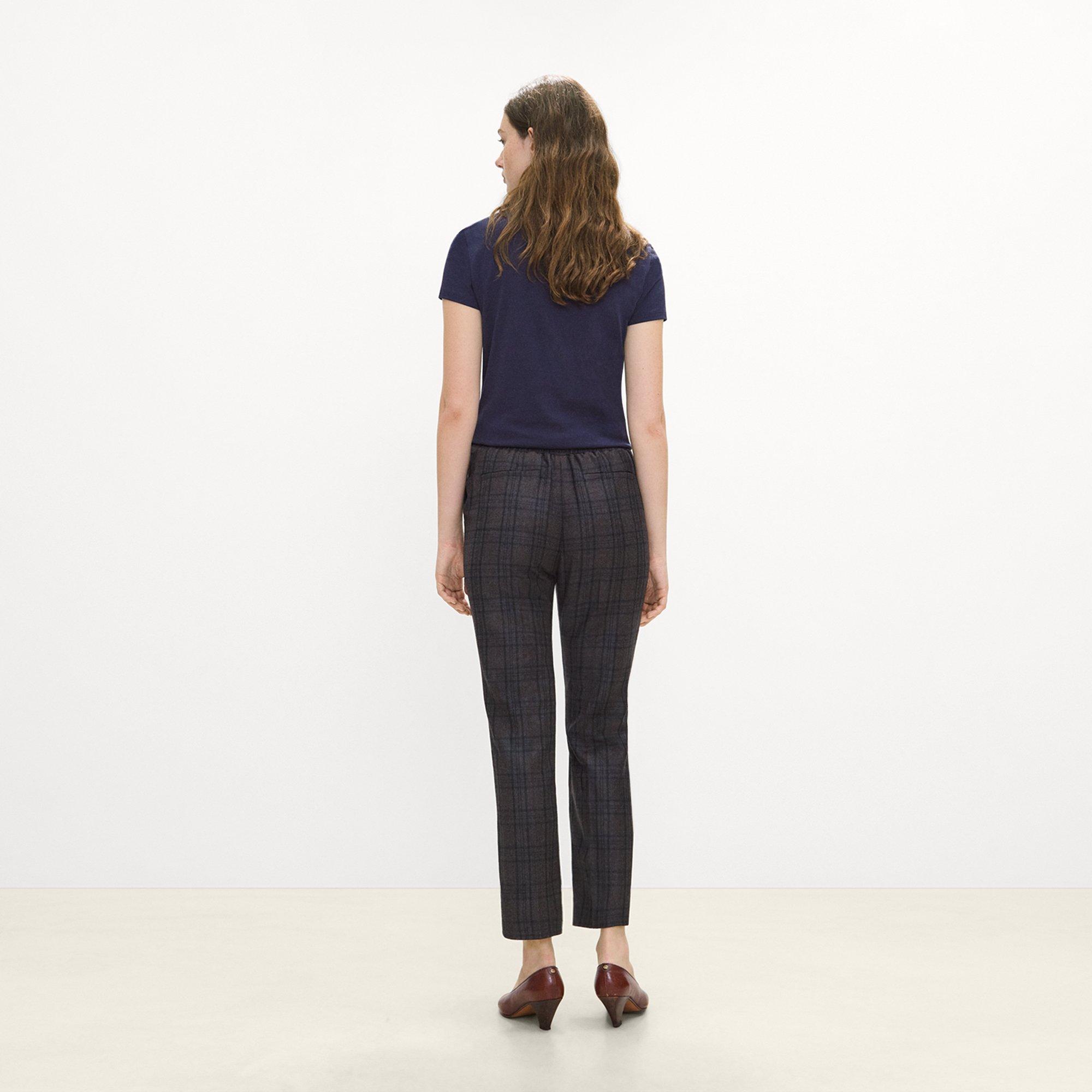 Marcee Cropped Pull-On Pant in Plaid Sleek Flannel