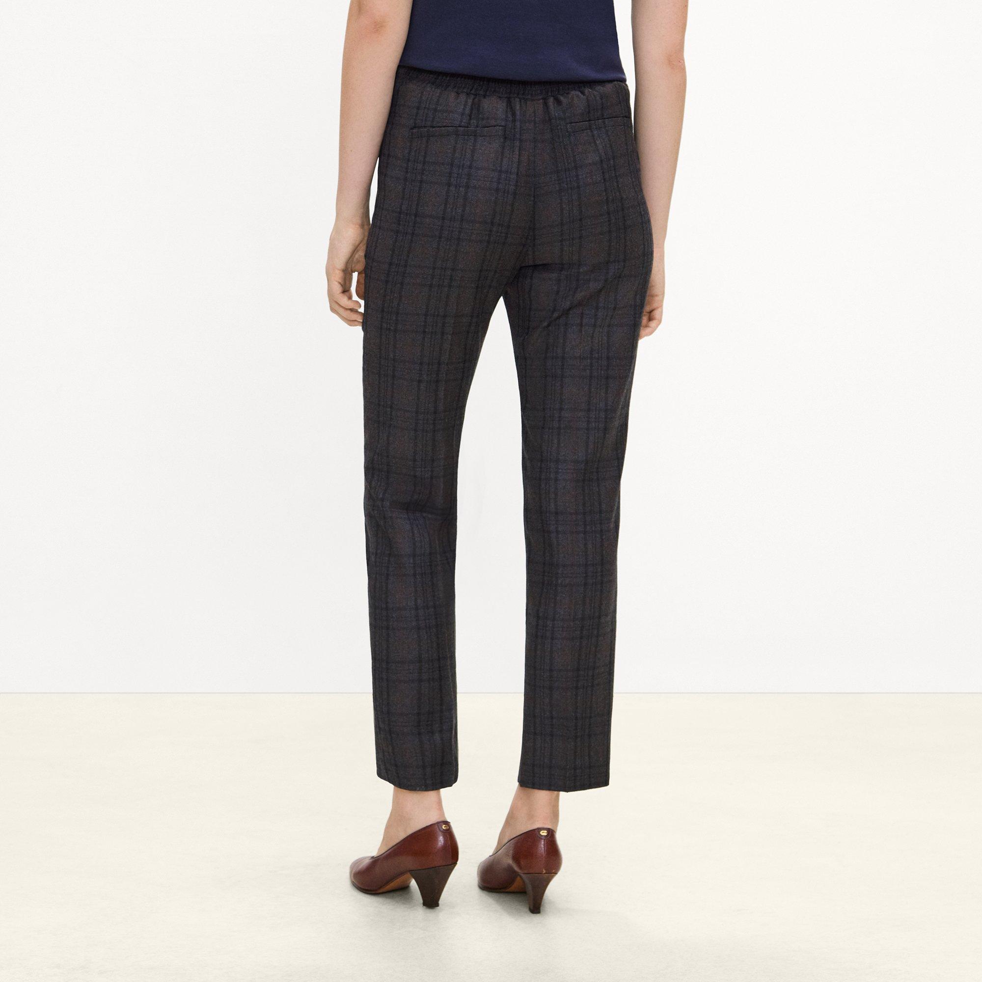 Marcee Cropped Pull-On Pant in Plaid Sleek Flannel