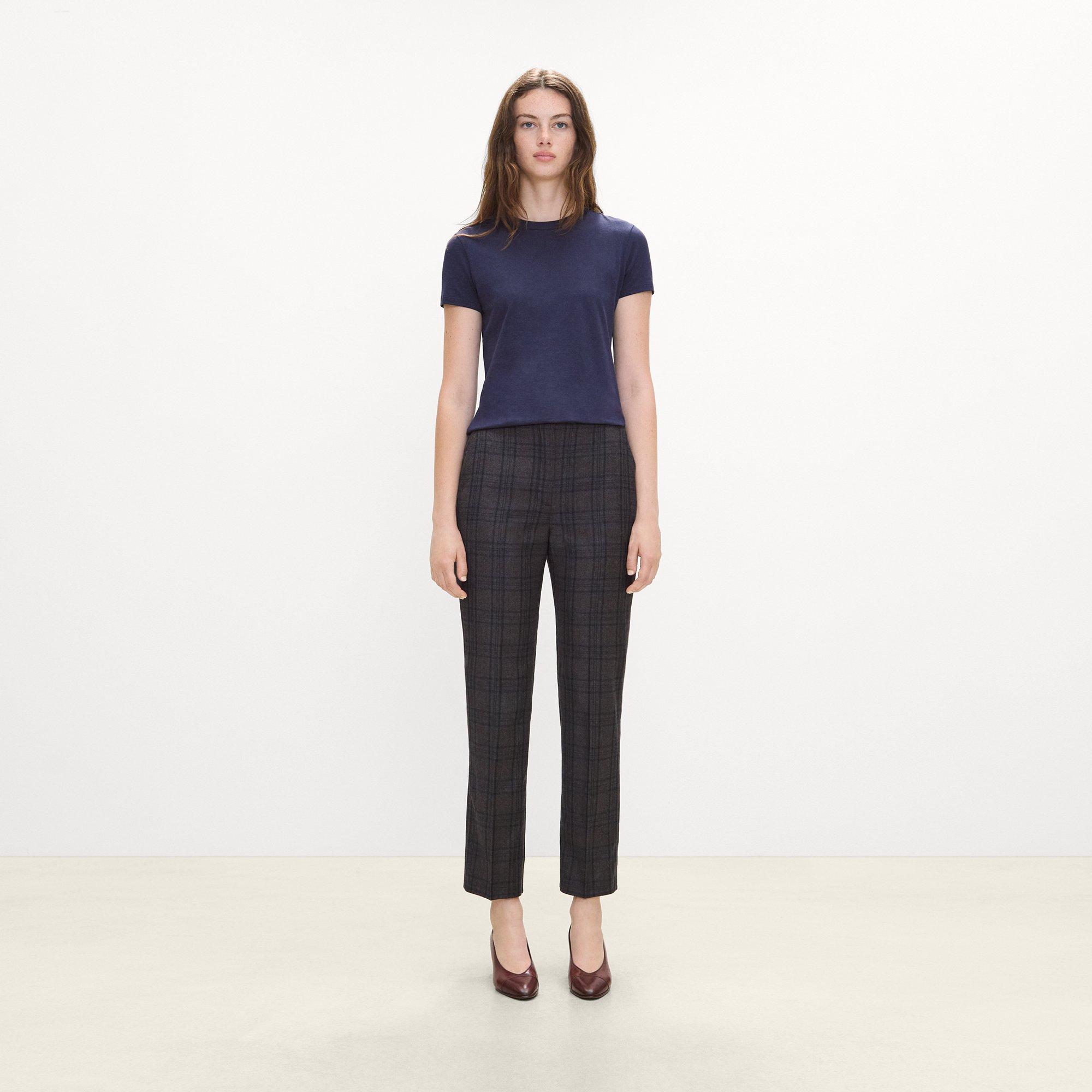 Marcee Cropped Pull-On Pant in Plaid Sleek Flannel
