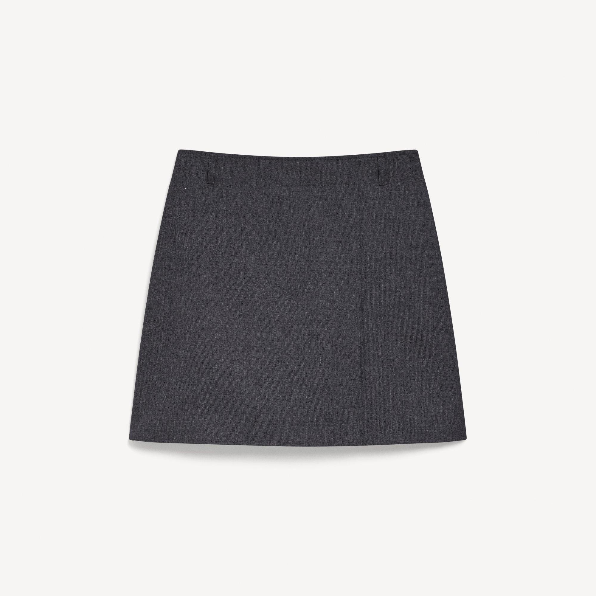 Pleated A-Line Mini Skirt in Drape Flannel