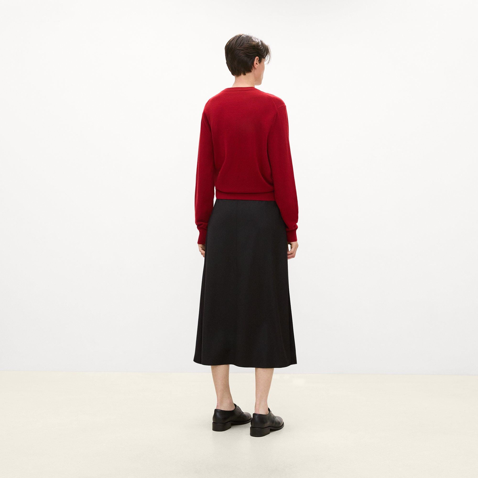 Pleated Wrap Skirt in Drape Flannel