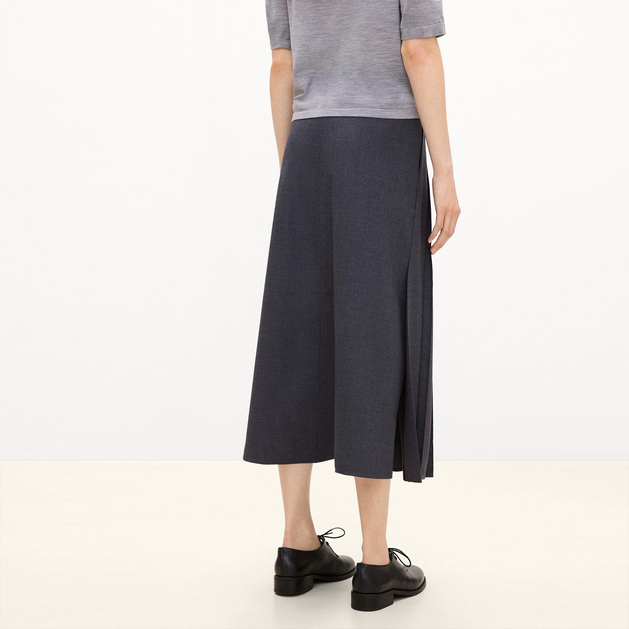 Pleated Wrap Skirt in Drape Flannel