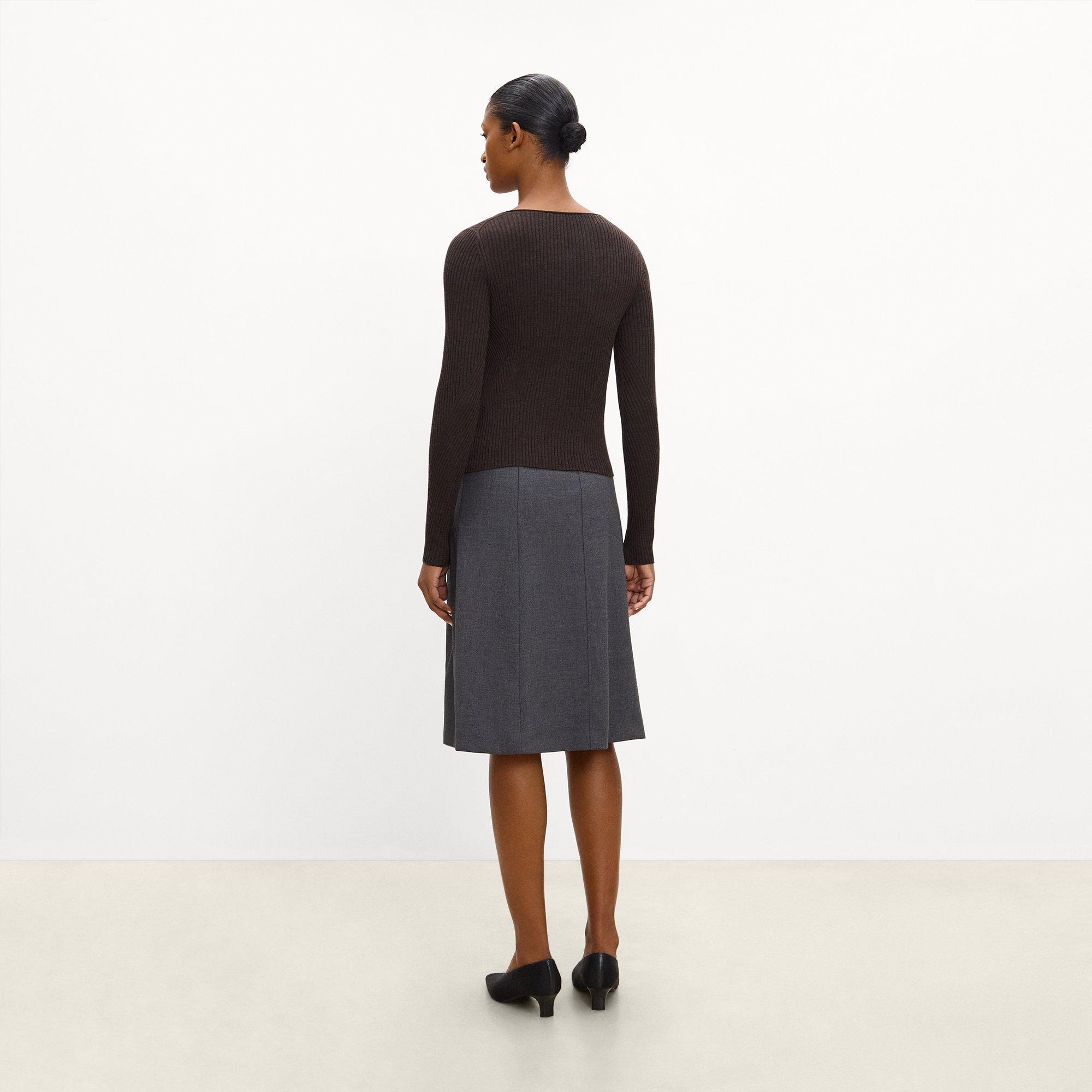Double Vent Skirt in Drape Flannel