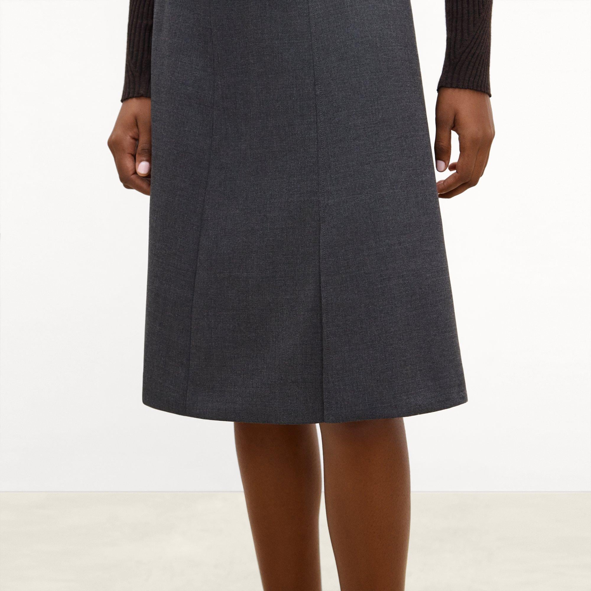 Double Vent Skirt in Drape Flannel