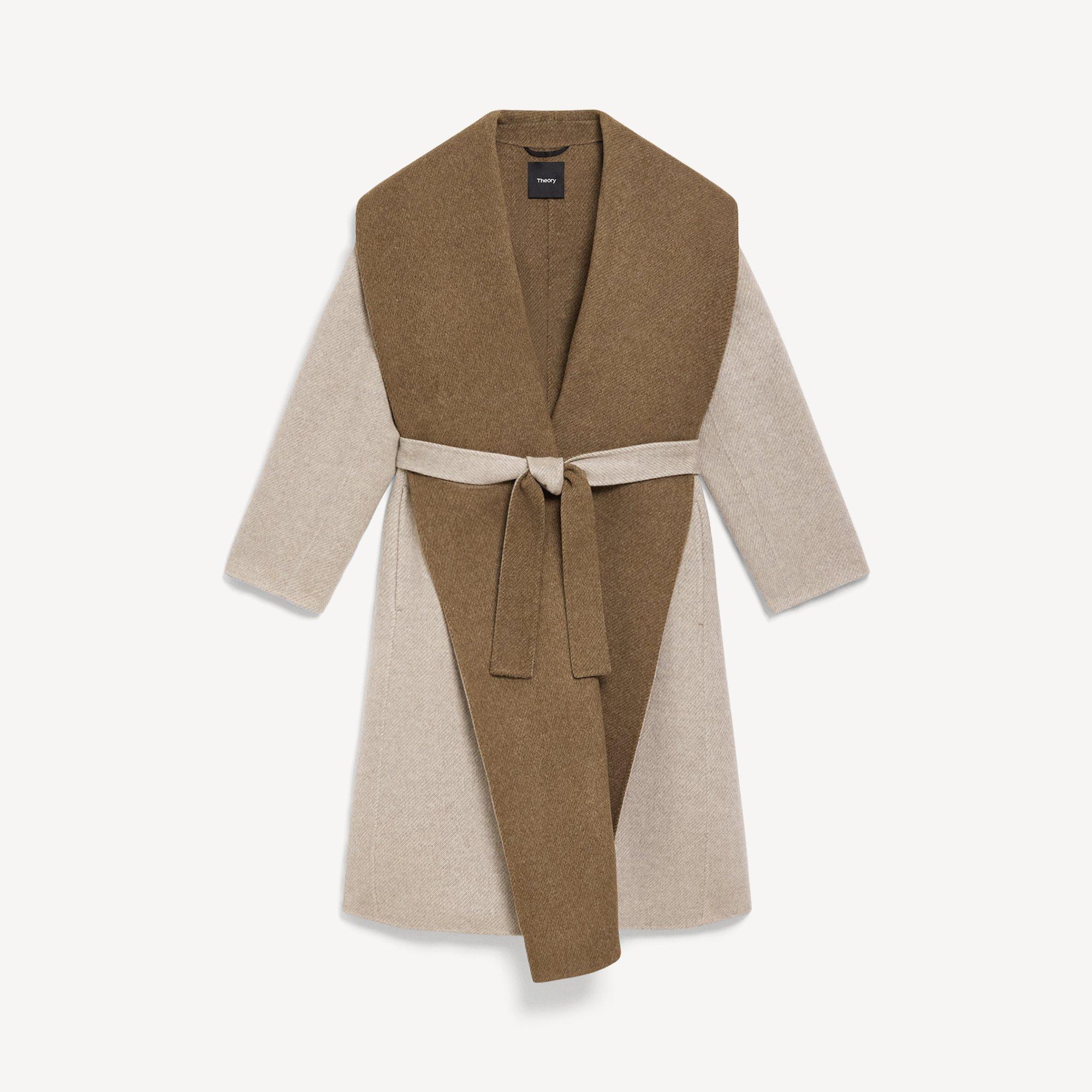 Shawl Collar Coat in Double-Face Wool Twill