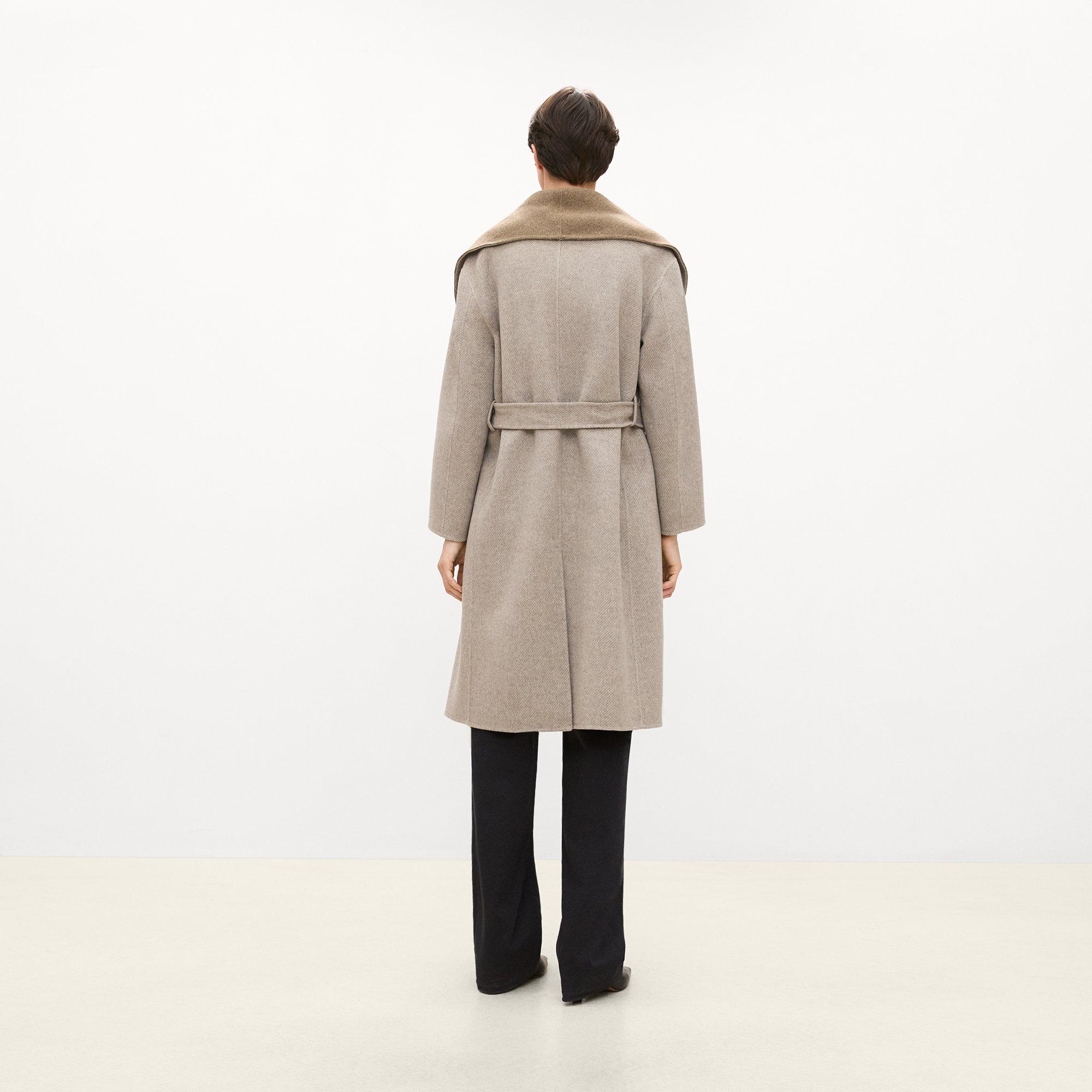 Shawl Collar Coat in Double-Face Wool Twill
