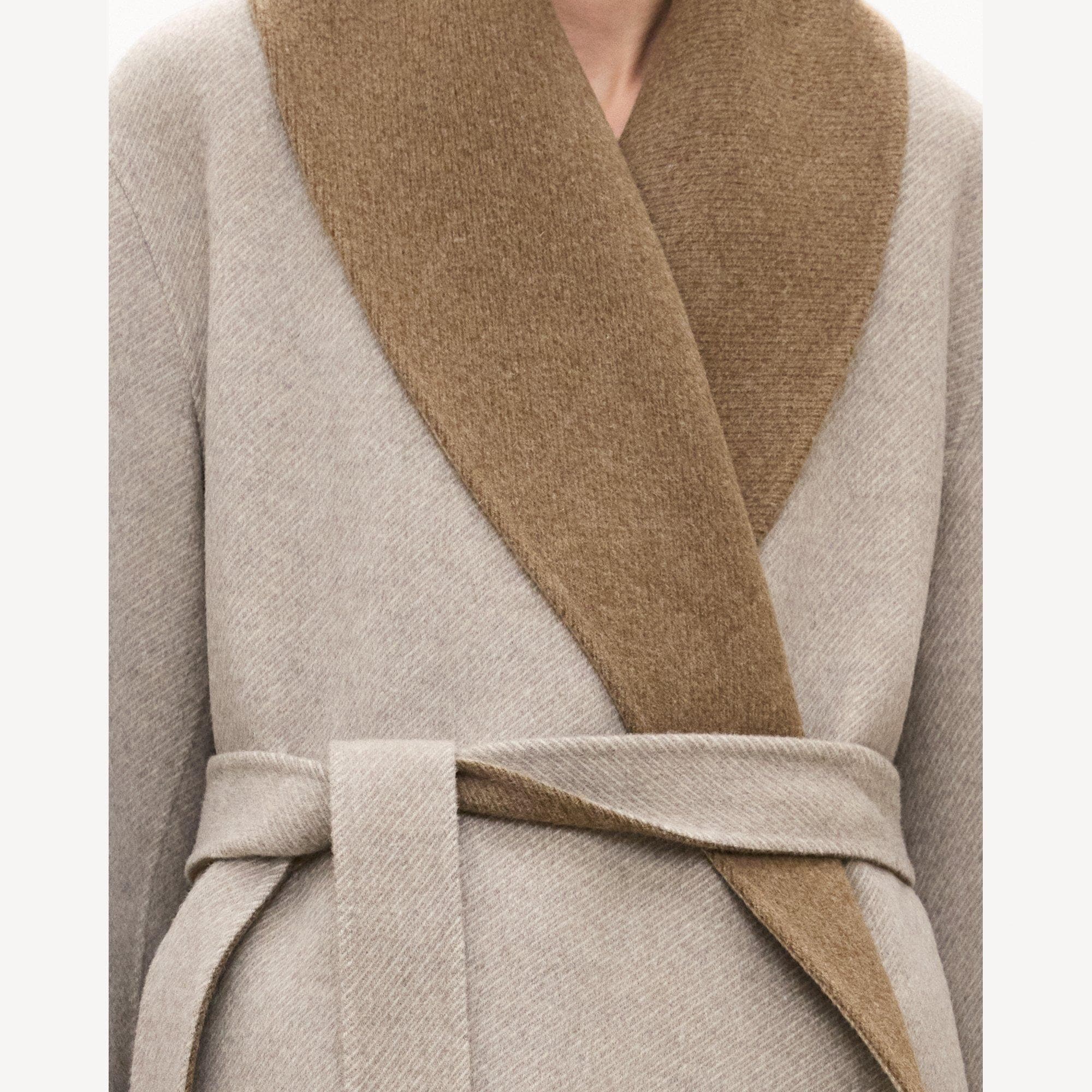 Shawl Collar Coat in Double-Face Wool Twill