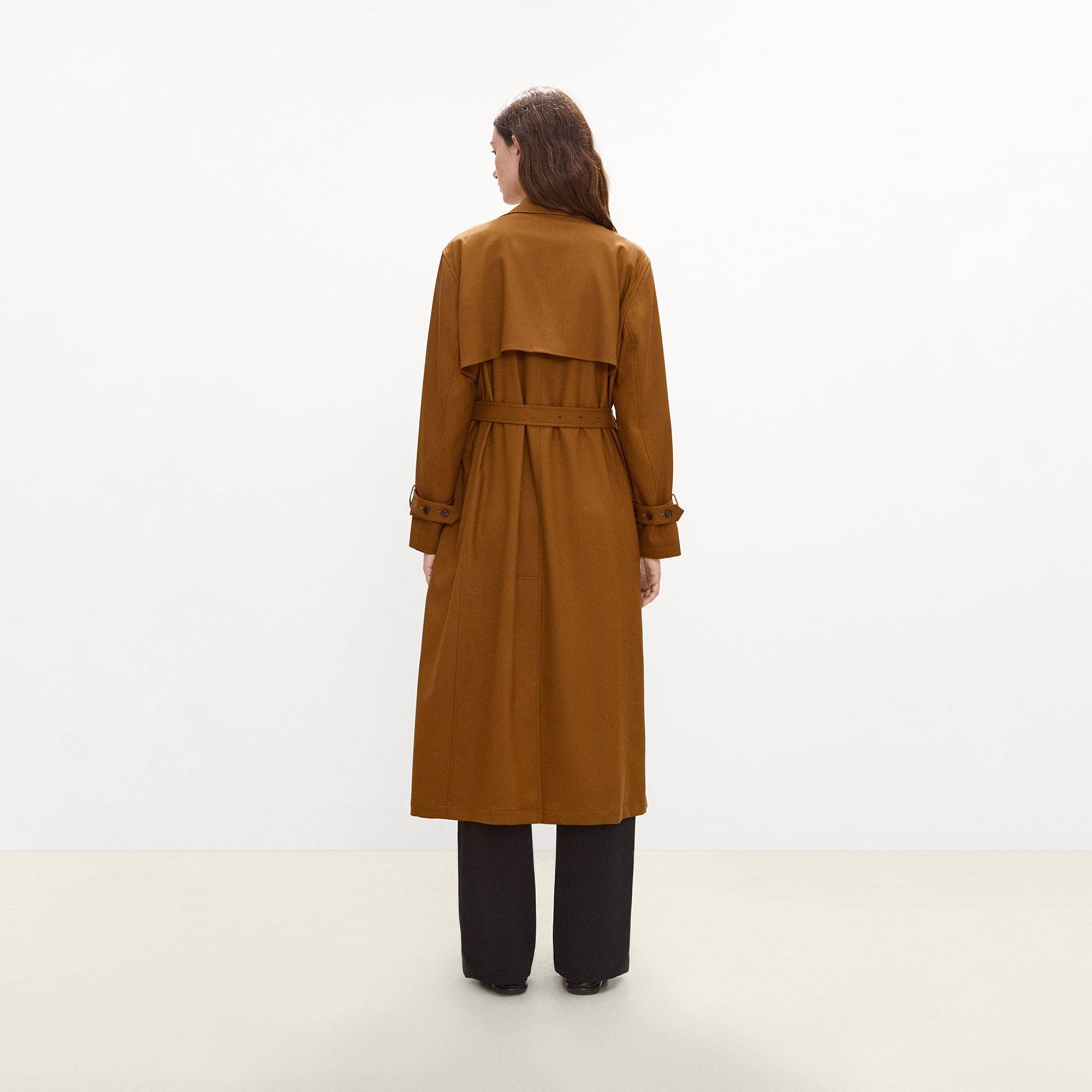 Relaxed Trench Coat in Drape Flannel