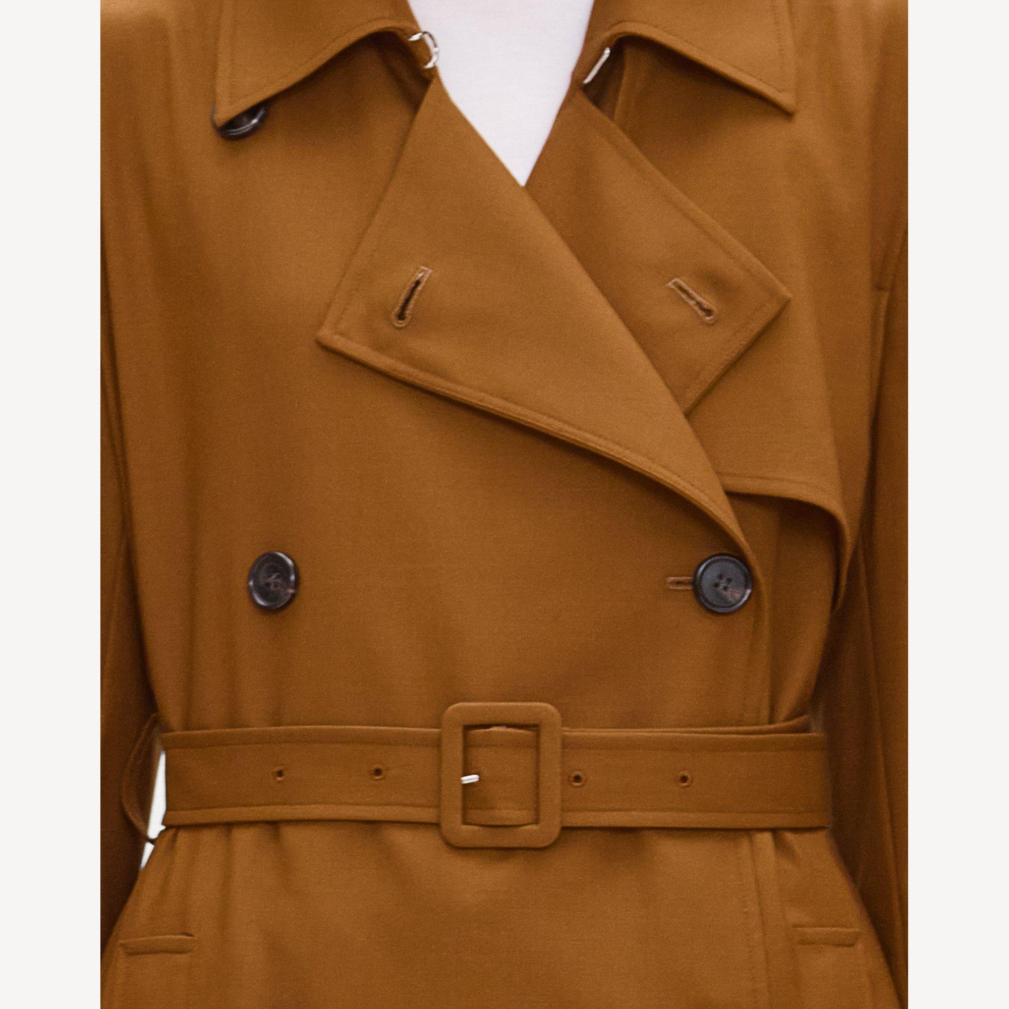 Relaxed Trench Coat in Drape Flannel
