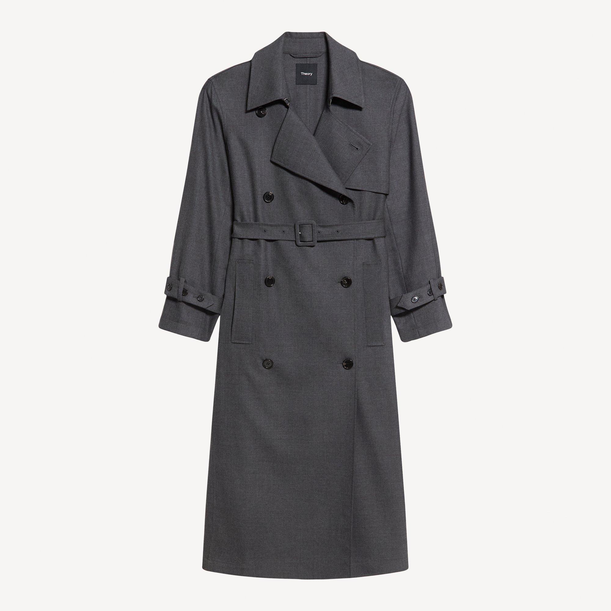 Relaxed Trench Coat in Drape Flannel