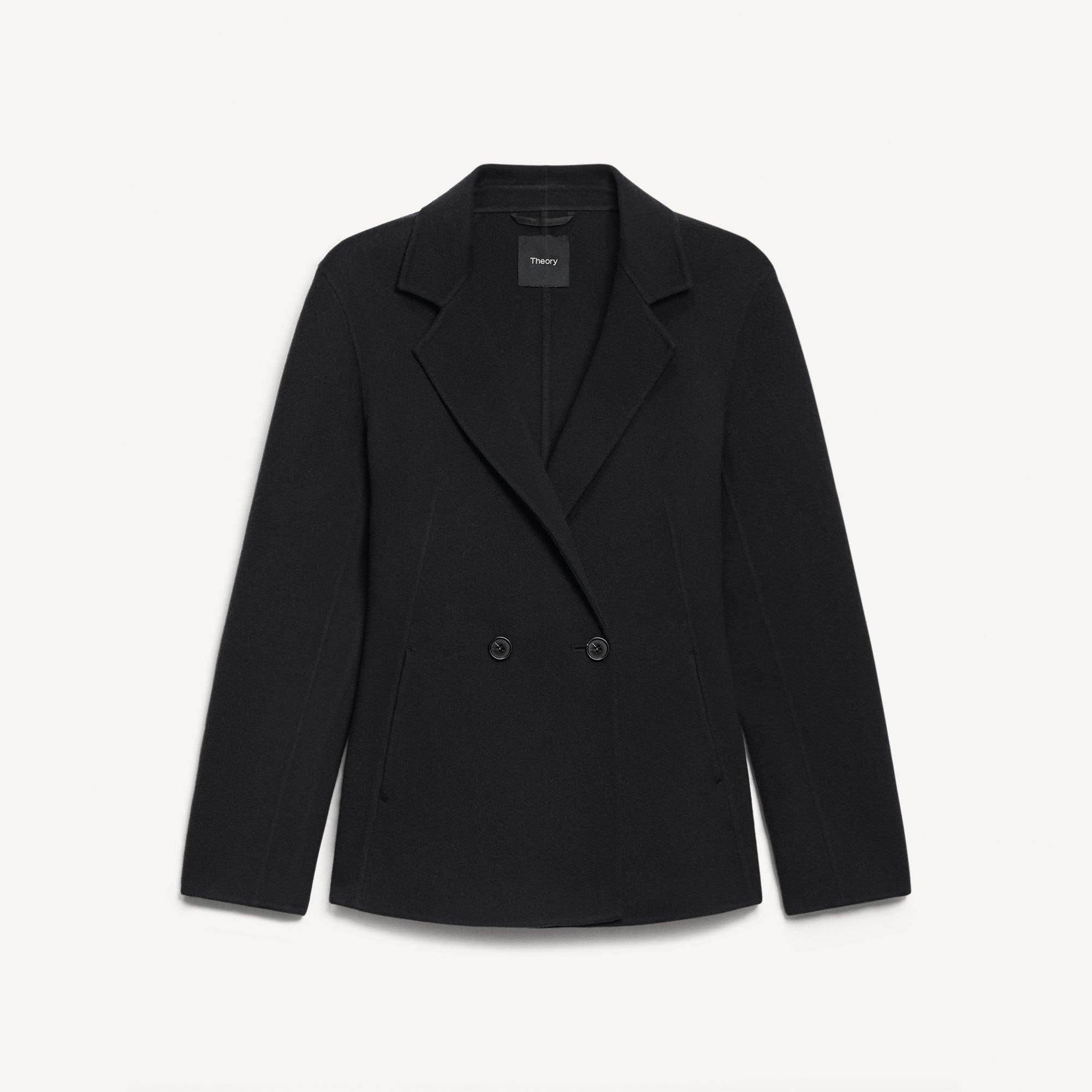 Peplum Double-Breasted Blazer in Double-Face Wool-Cashmere