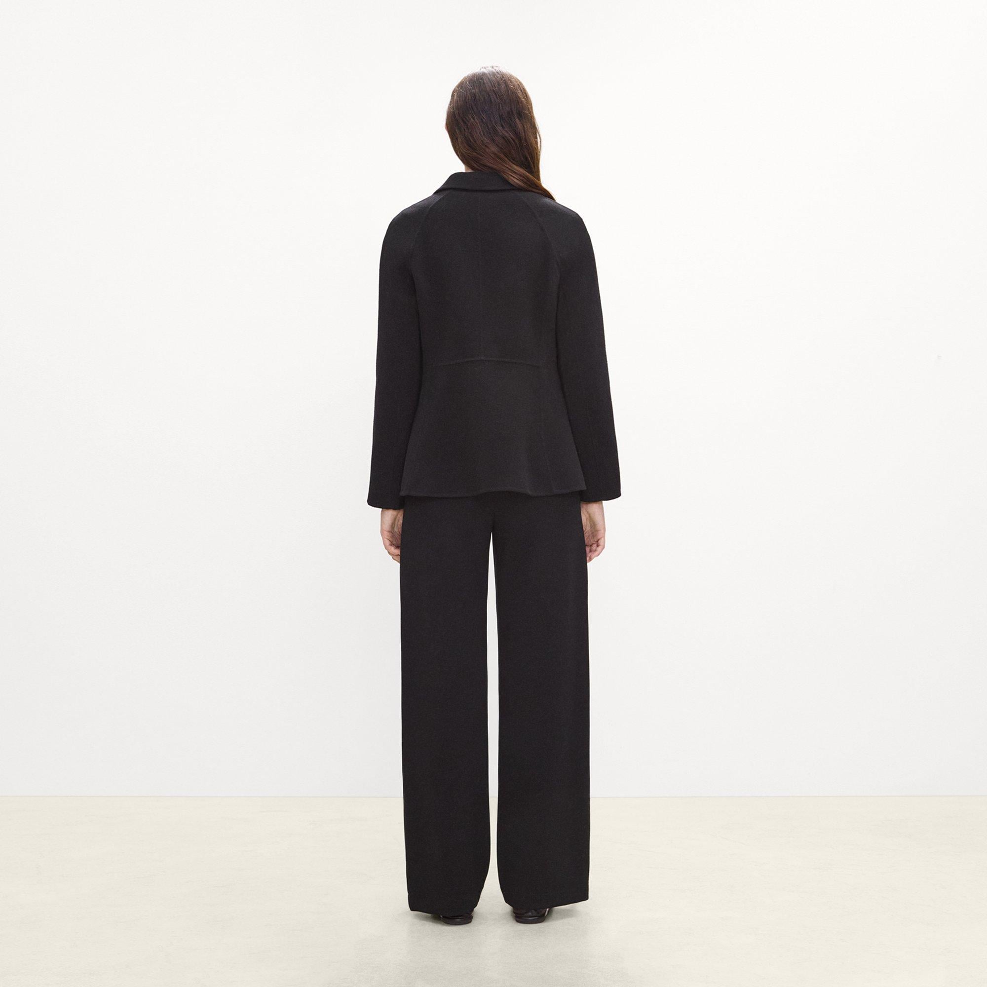 Peplum Double-Breasted Blazer in Double-Face Wool-Cashmere