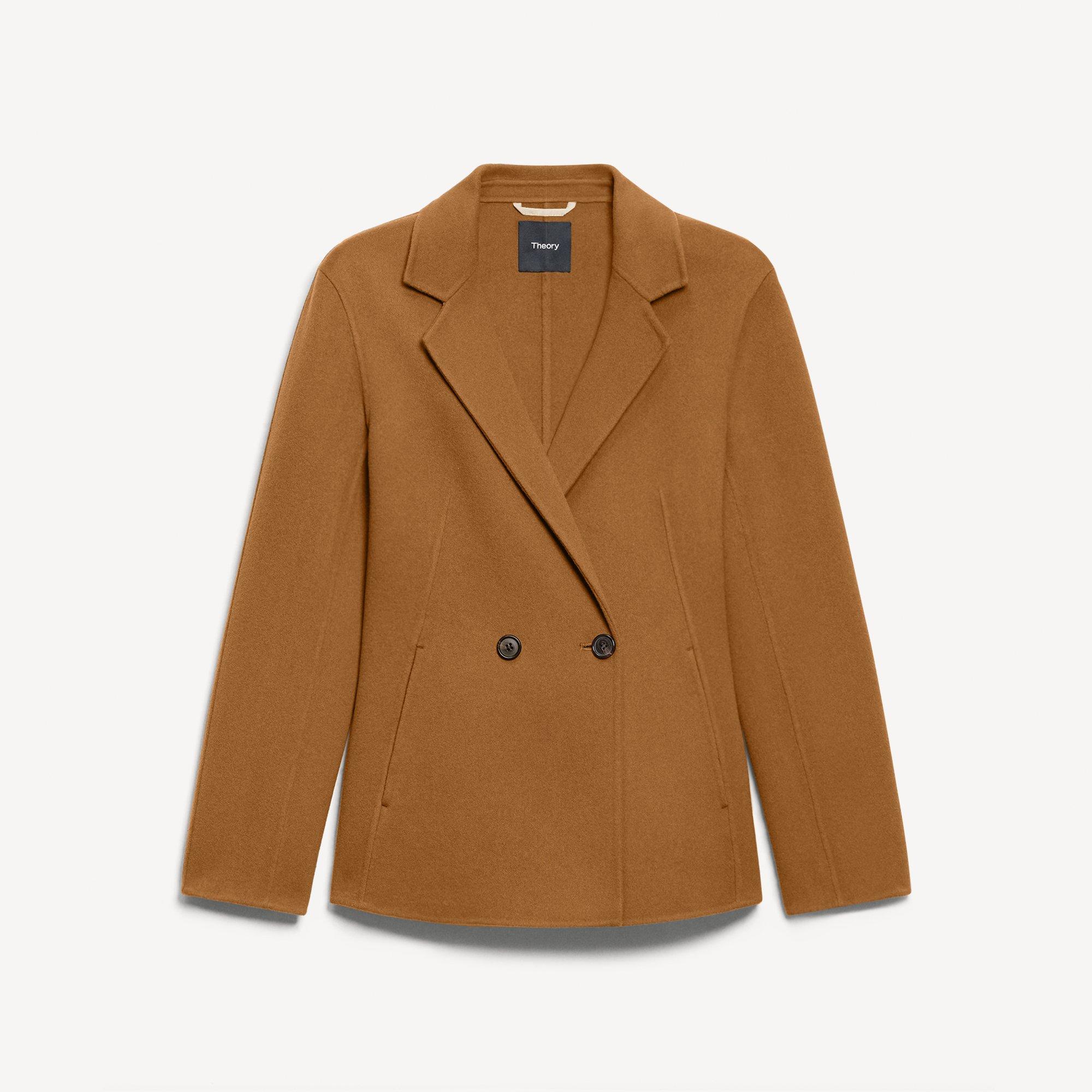 Peplum Double-Breasted Blazer in Double-Face Wool-Cashmere