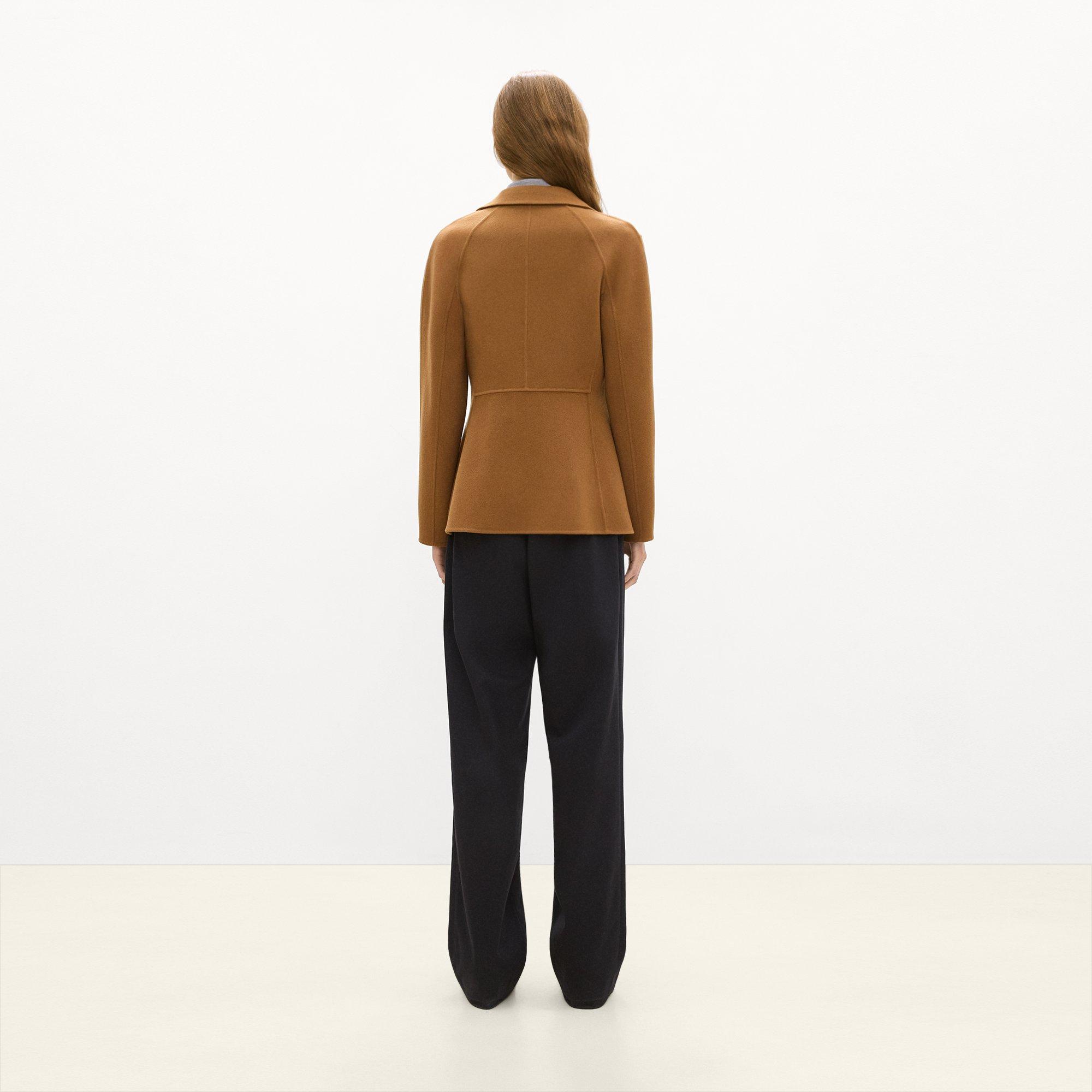 Peplum Double-Breasted Blazer in Double-Face Wool-Cashmere