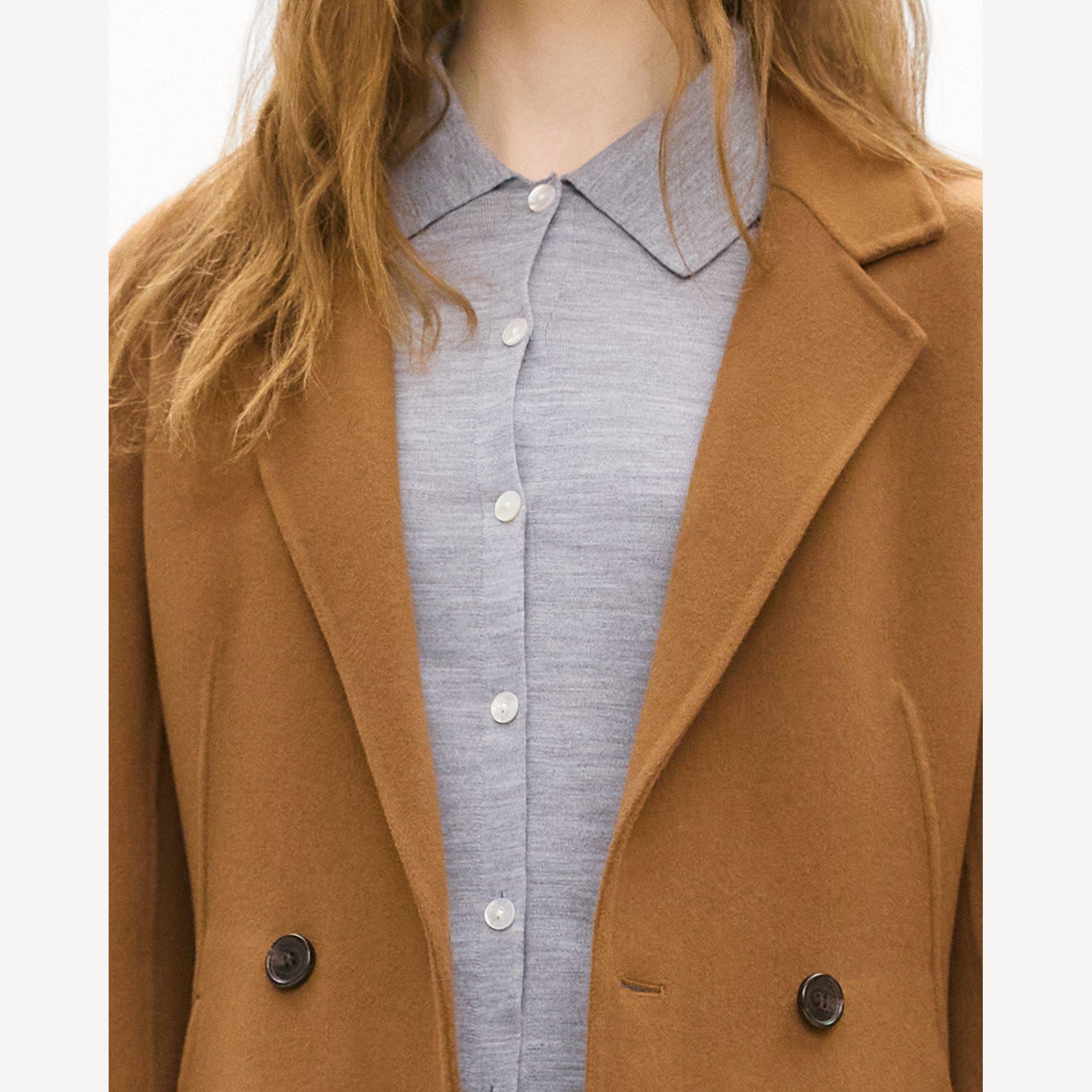 Peplum Double-Breasted Blazer in Double-Face Wool-Cashmere